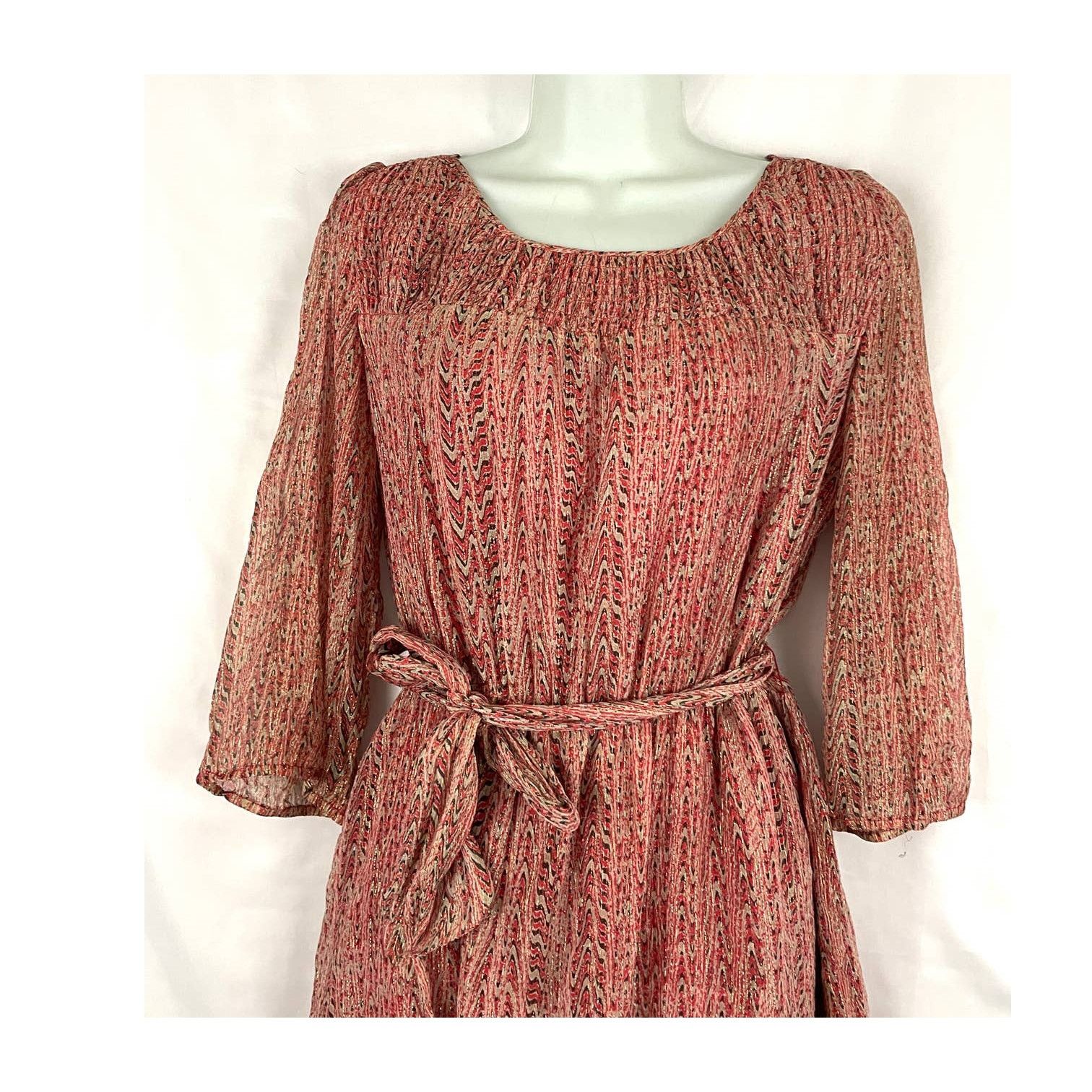 Armani Exchange Armani Exchange AX Silk Abstract Metallic Dress Sz 4 Size S / US 4 / IT 40 - 11 Thumbnail