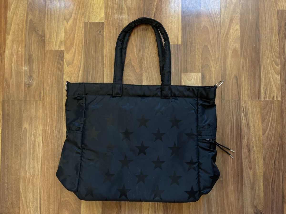 image of Porter Black Star Print Tote Bag, Men's