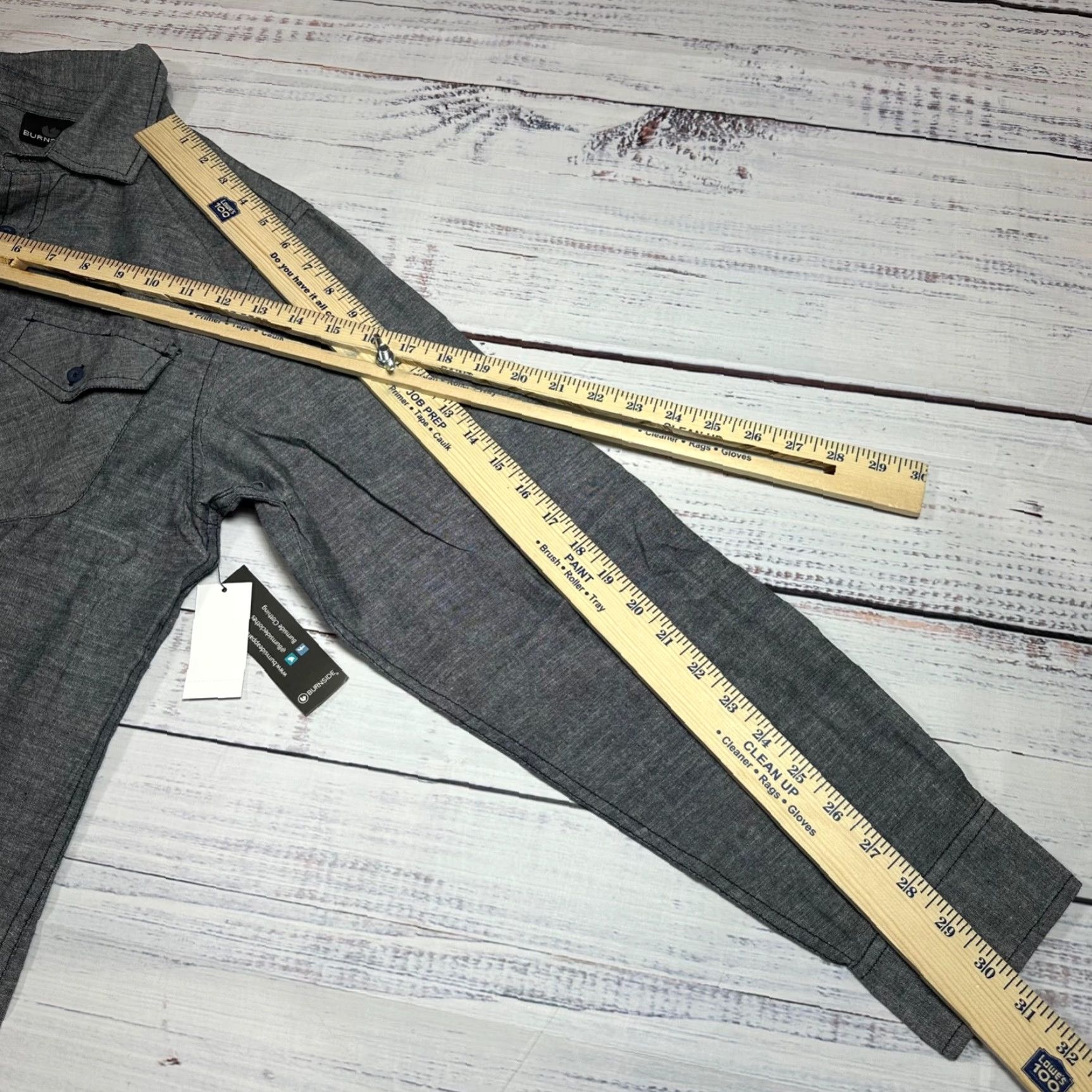 Burnside Burnside Mens Long Sleeve Button-Up Shirt Sz M Gray Cotton New Size US M / EU 48-50 / 2 - 3 Thumbnail