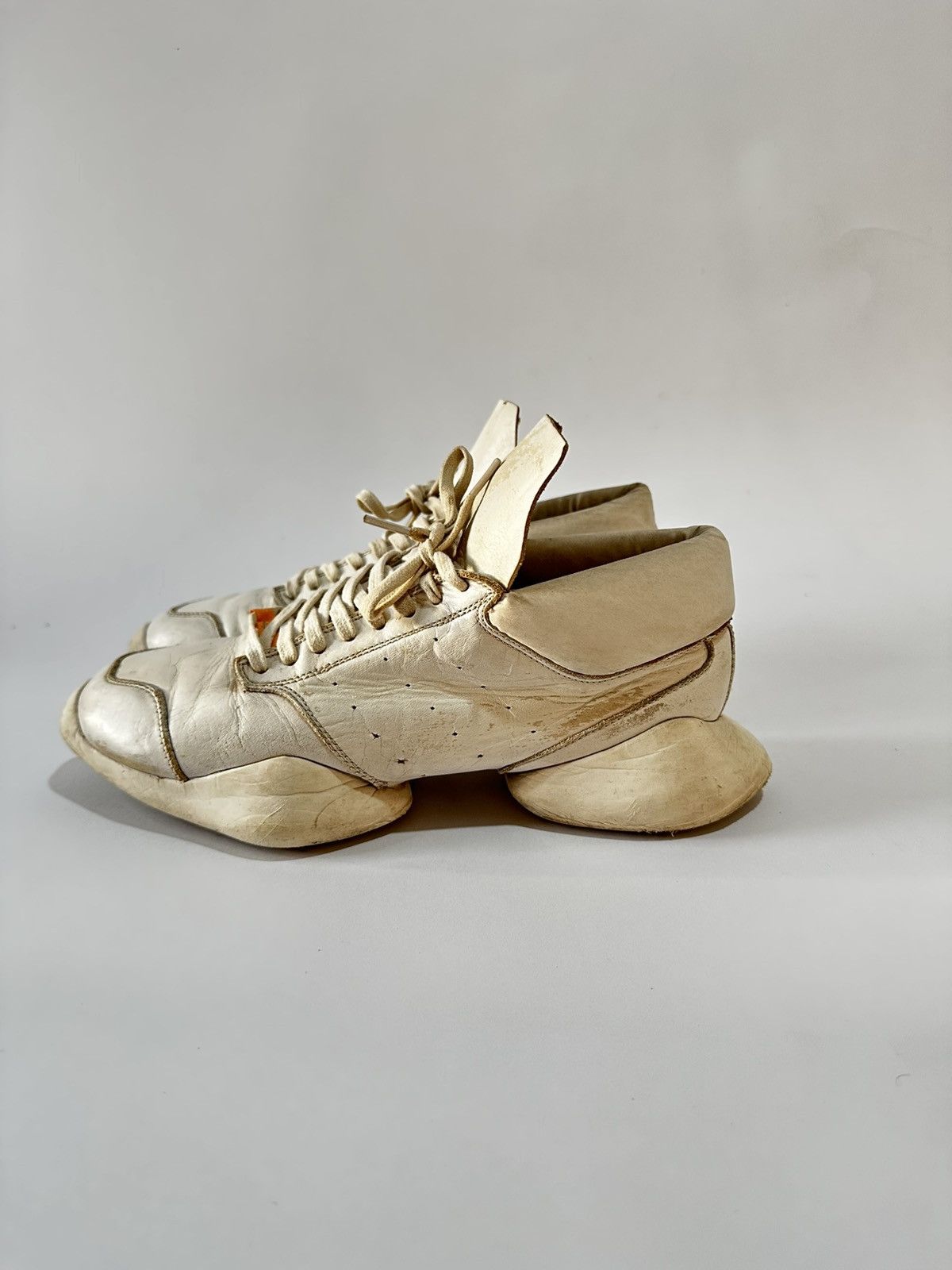 Adidas × Rick Owens Rick Owens X Adidas Tech Runner White Men’s Sneakers. Size US 8.5 / EU 41-42 - 1 Thumbnail