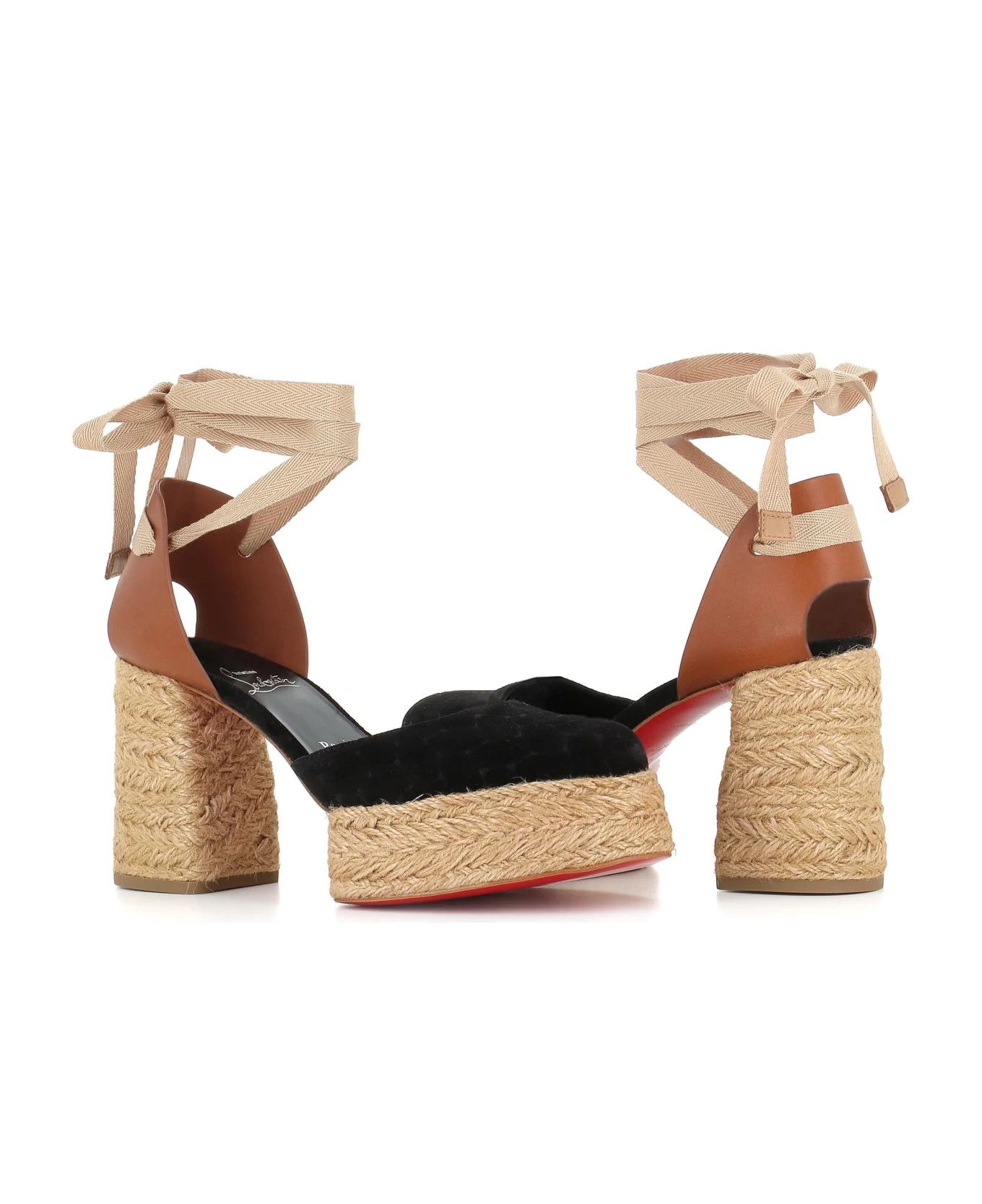 Christian Louboutin o1bcso1str0825 Brigissima 70 in Black/Beige Size US 10 / IT 40 - 2 Thumbnail