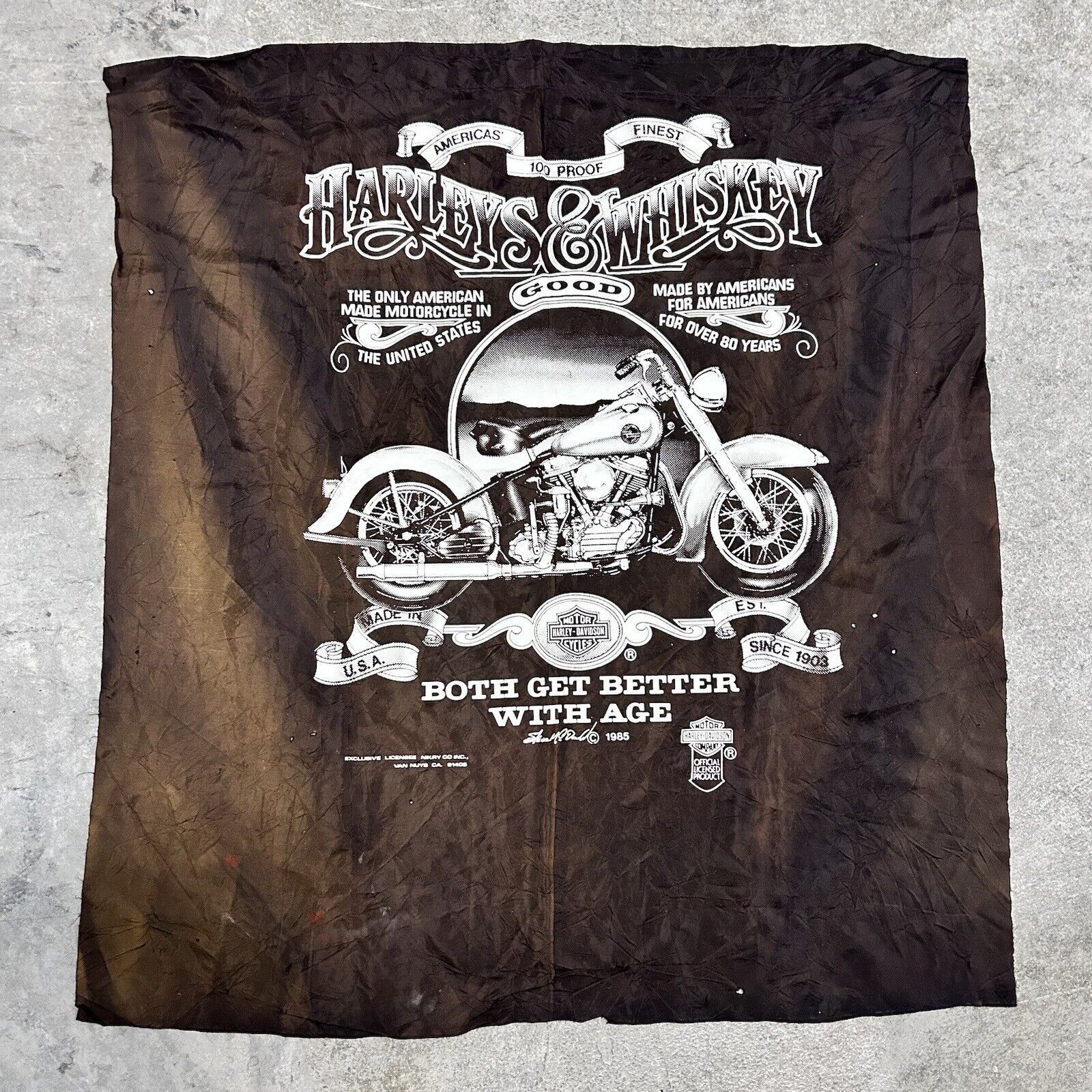 Harley Davidson × Vintage Vintage 80s Harley Davidson Advertising Biker Flag Banner Size ONE SIZE - 1 Thumbnail