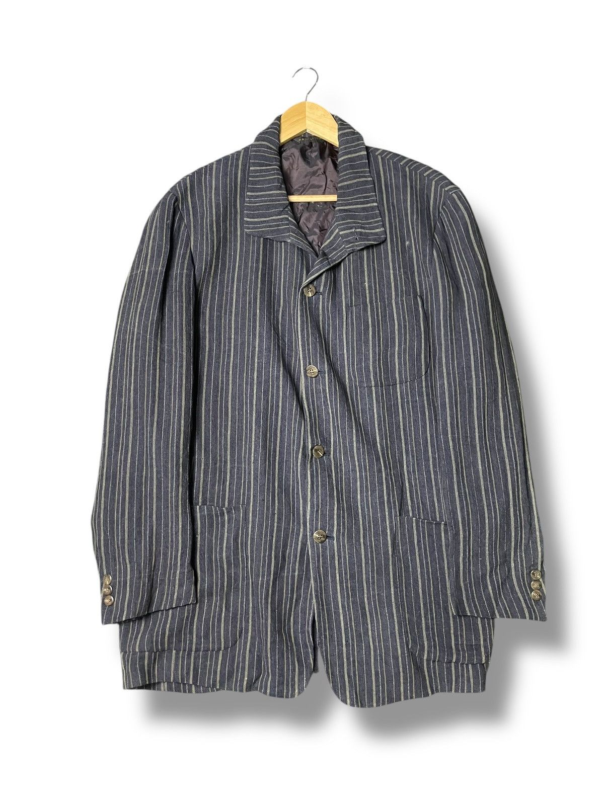 Donna Karan × Japanese Brand × Vintage Vintage Donna Karan Signature Stripe Coat (71) Size US S / EU 44-46 / 1 - 1 Thumbnail