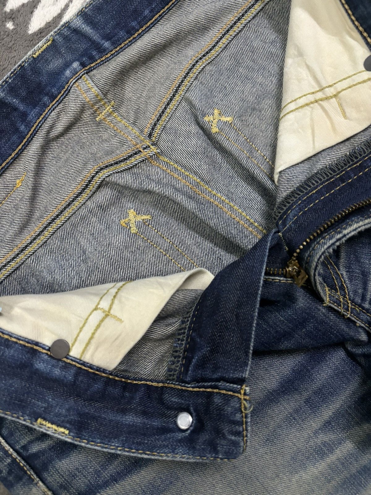 Lee Vintage 90s Lee Riders Mud Wash Flare Distressed Jeans Size US 30 / EU 46 - 19 Thumbnail
