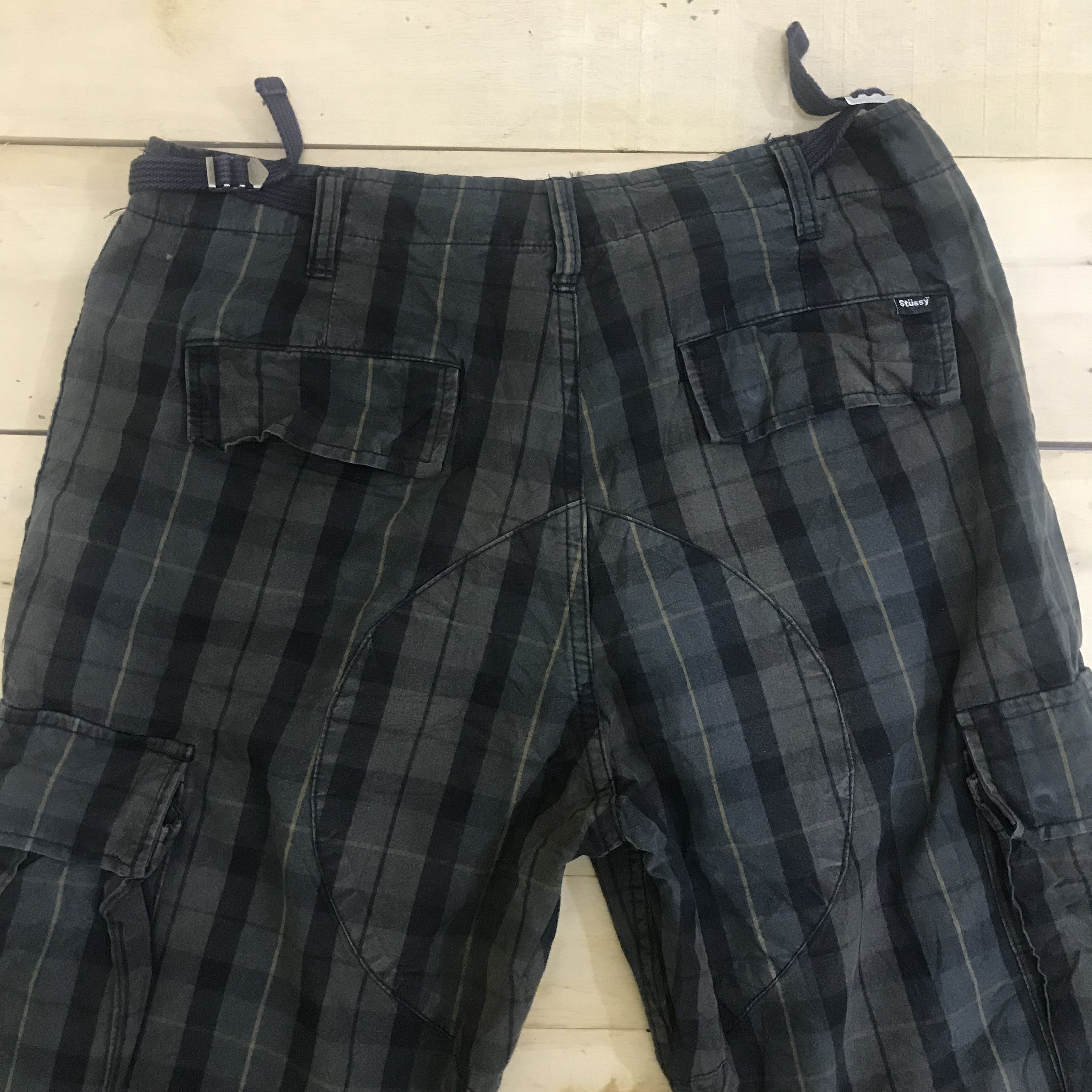 Stussy × Vintage X271 VTG STUSSY TARTAN CARGO SHORTPANTS SKATEBOARD Size US 32 / EU 48 - 4 Thumbnail