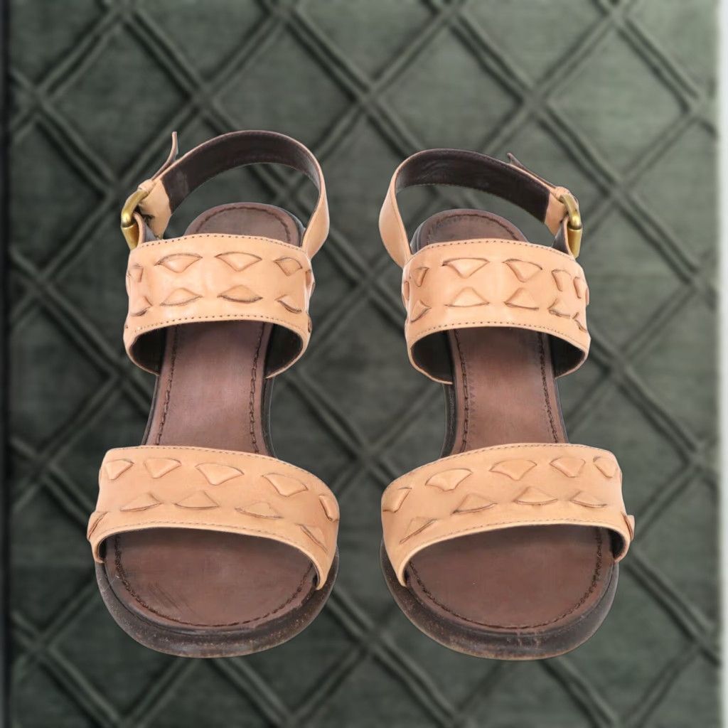 Bottega Veneta Slingback Sandals Womens Us7.5 38 Beige Woven Leather Ultra High Heel Shoes