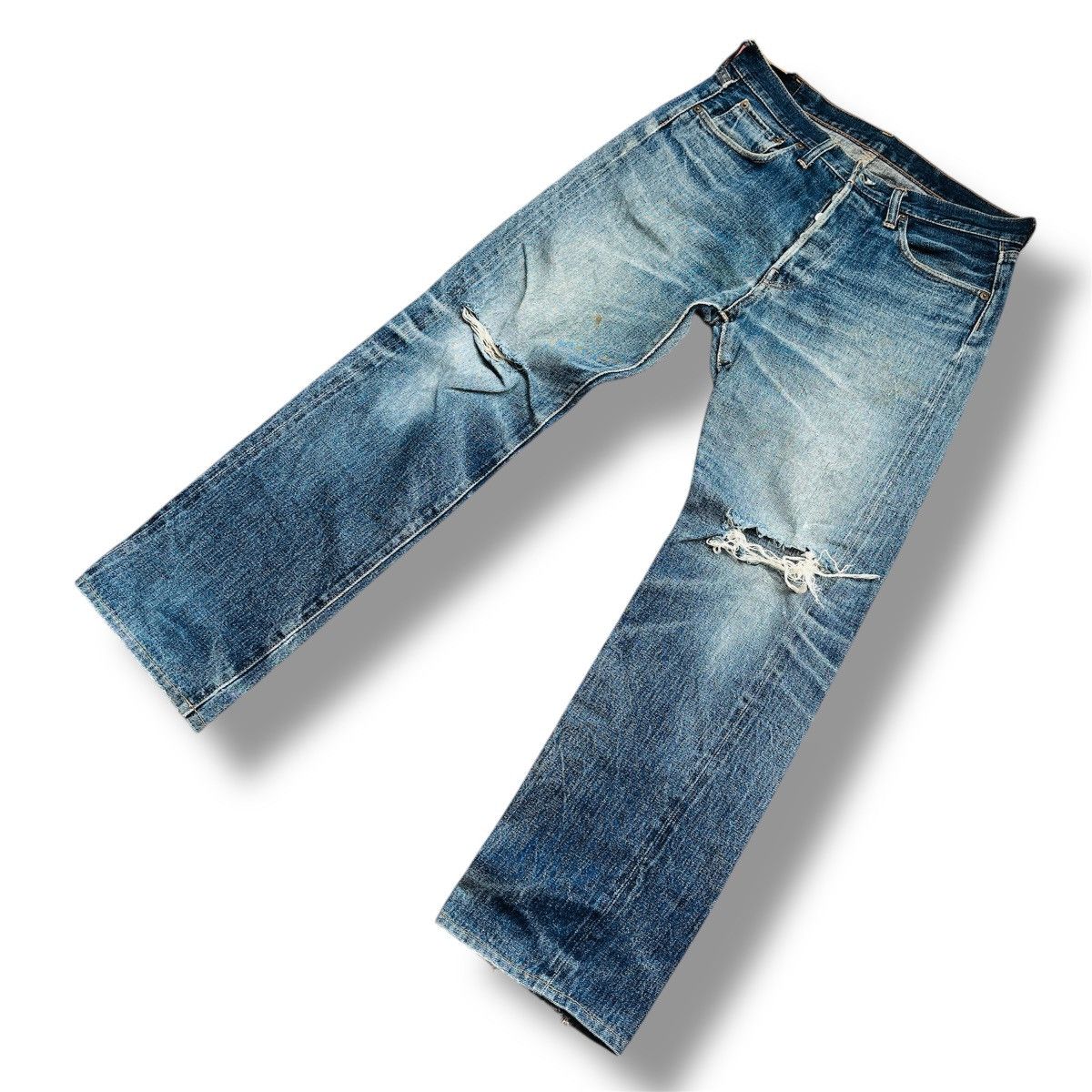 Denime Vintage DENIME Redline Selvedge Distressed Jeans Size 32 Size US 32 / EU 48 - 6 Thumbnail