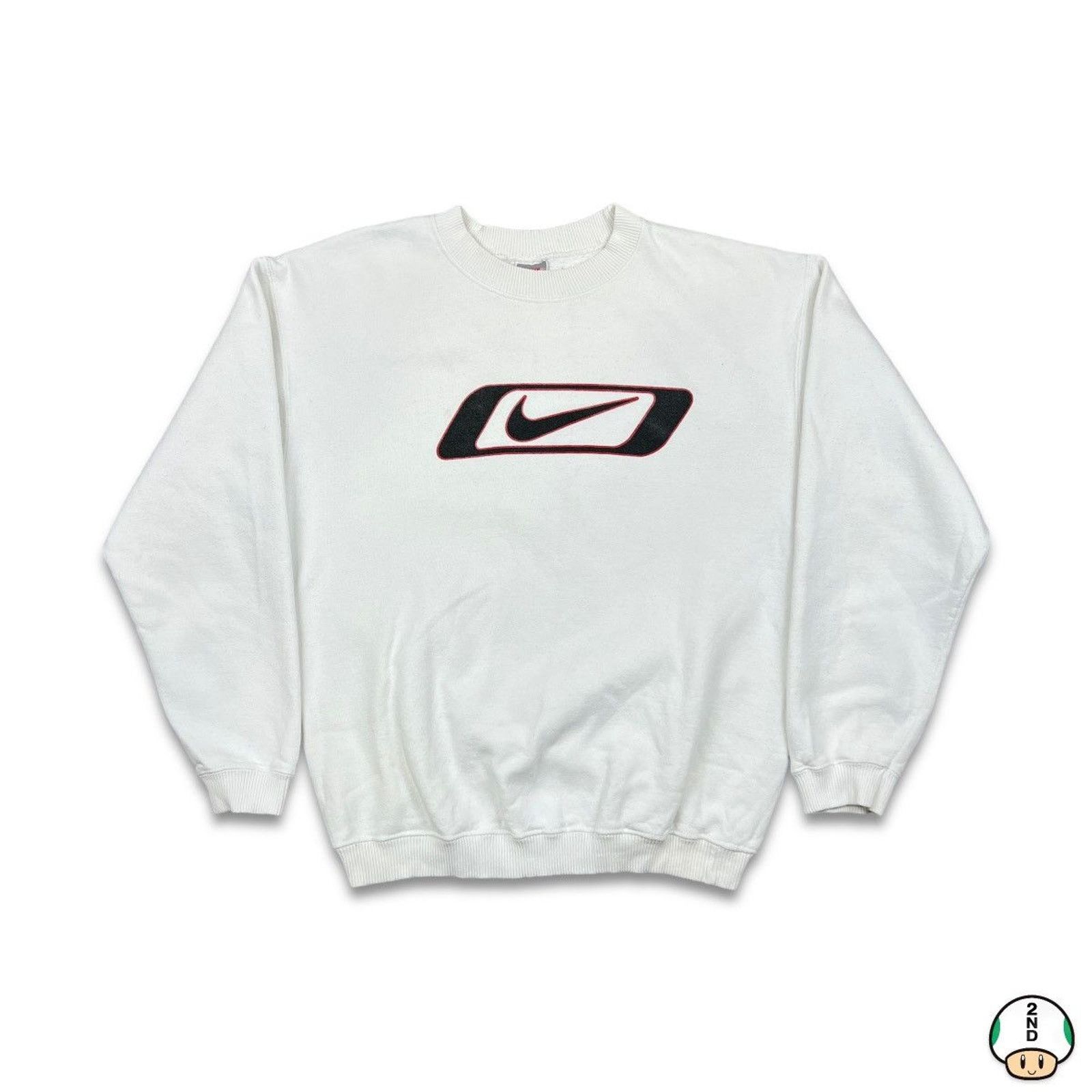 トップス 90s NIKE White Tag Center Logo Sweat Vintage Nike Center Swoosh Pullover Hoodie White Tag