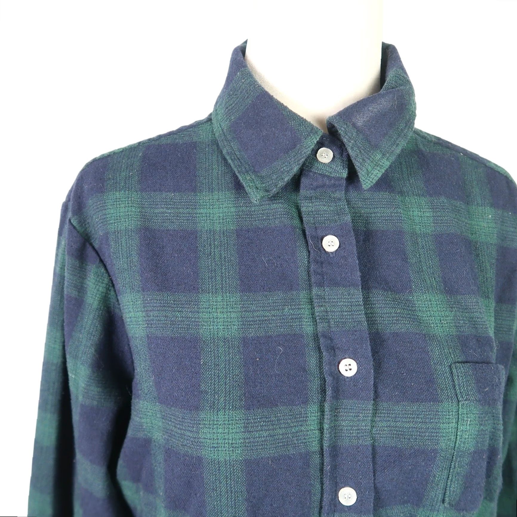 Stetson Stetson Navy Blue and Green Plaid Cotton Button-Down Top Womens M Size M / US 6-8 / IT 42-44 - 2 Thumbnail