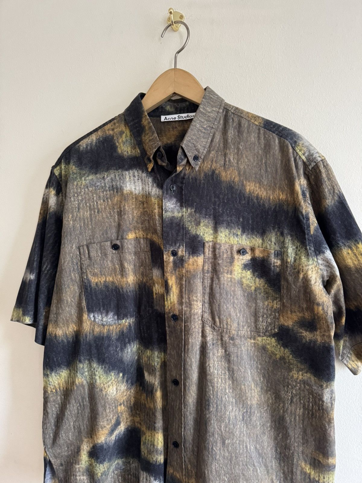 Acne Studios Acne Studios Sanper Printed Cotton Shirt Brown Size  