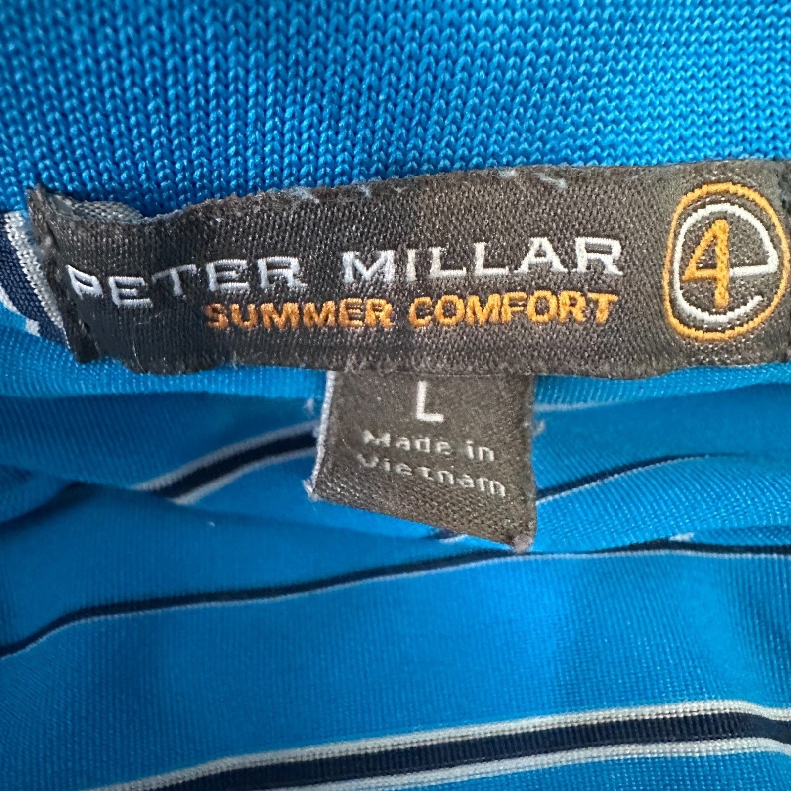 Peter Millar Peter Millar Summer Polo Shirt Men Large Blue Striped Golf Size US L / EU 52-54 / 3 - 7 Thumbnail