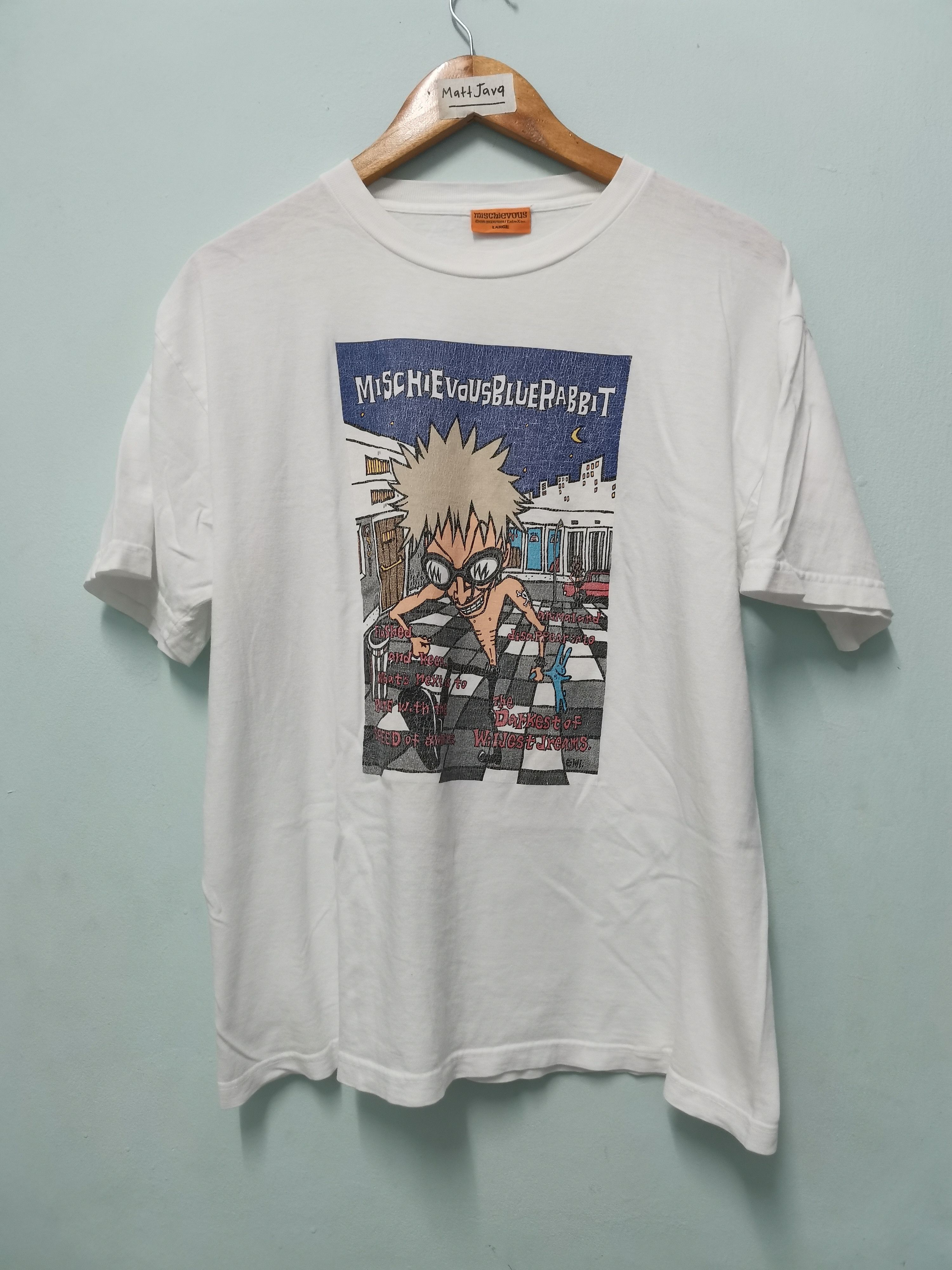 Japanese Brand Vintage Mischievous BlueRabbit Japan Tee Punk Seditionaries Size US L / EU 52-54 / 3 - 2 Thumbnail