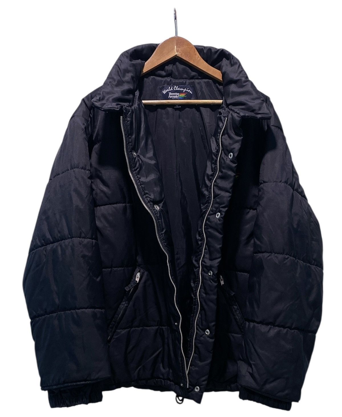 United Colors Of Benetton Vtg 90s Benetton Renault F1 World Champion Racing Puffer Size US L / EU 52-54 / 3 - 3 Thumbnail