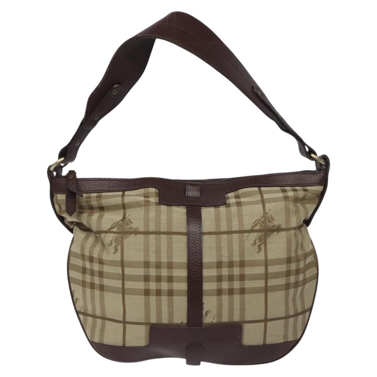 Burberry Nova Check Black Canvas Shoulder Bag (Pre-Owned) Size ONE SIZE - 1 Thumbnail