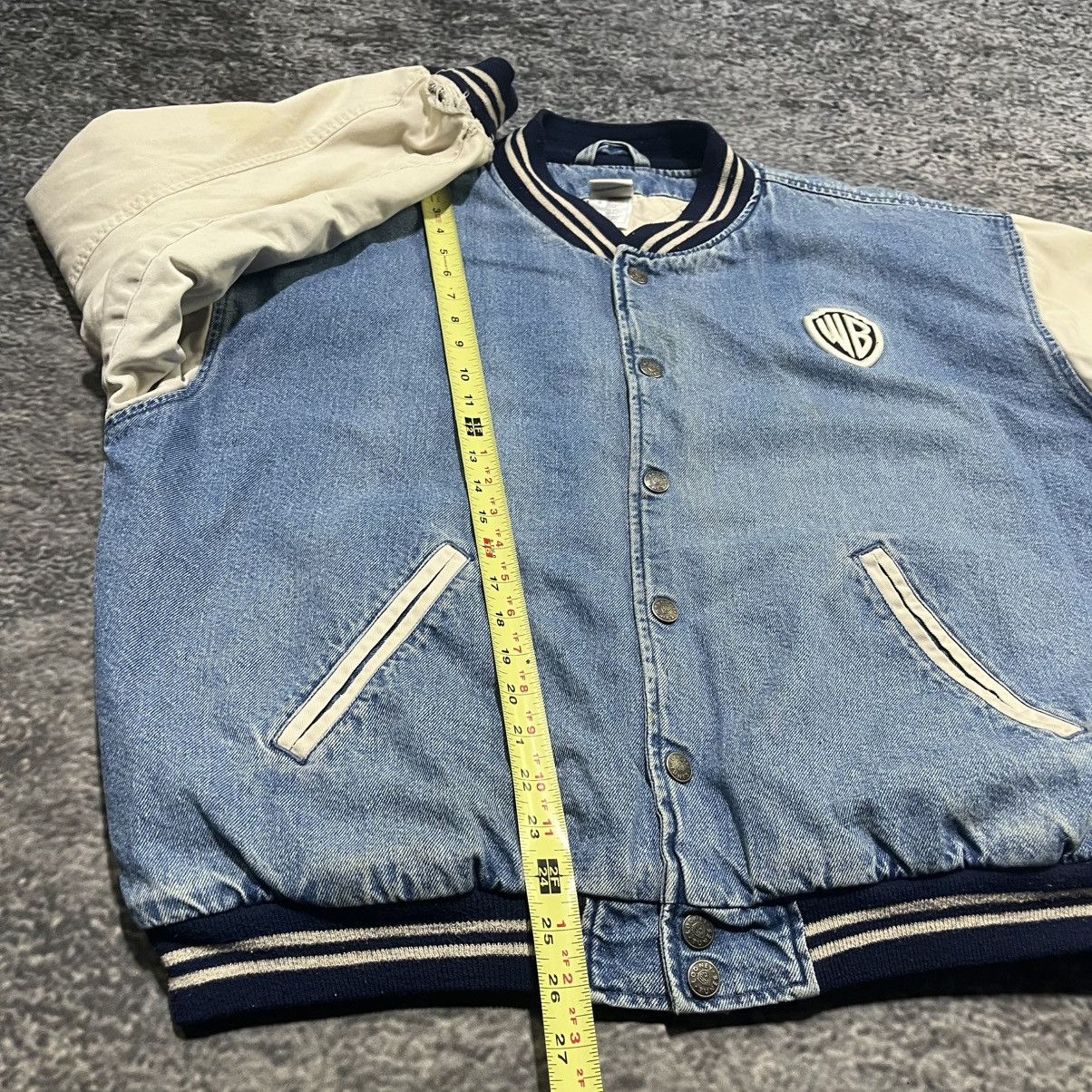 Warner Bros Vintage 90s Looney Tunes Embroidered Denim Varsity Jacket Size US L / EU 52-54 / 3 - 16 Thumbnail
