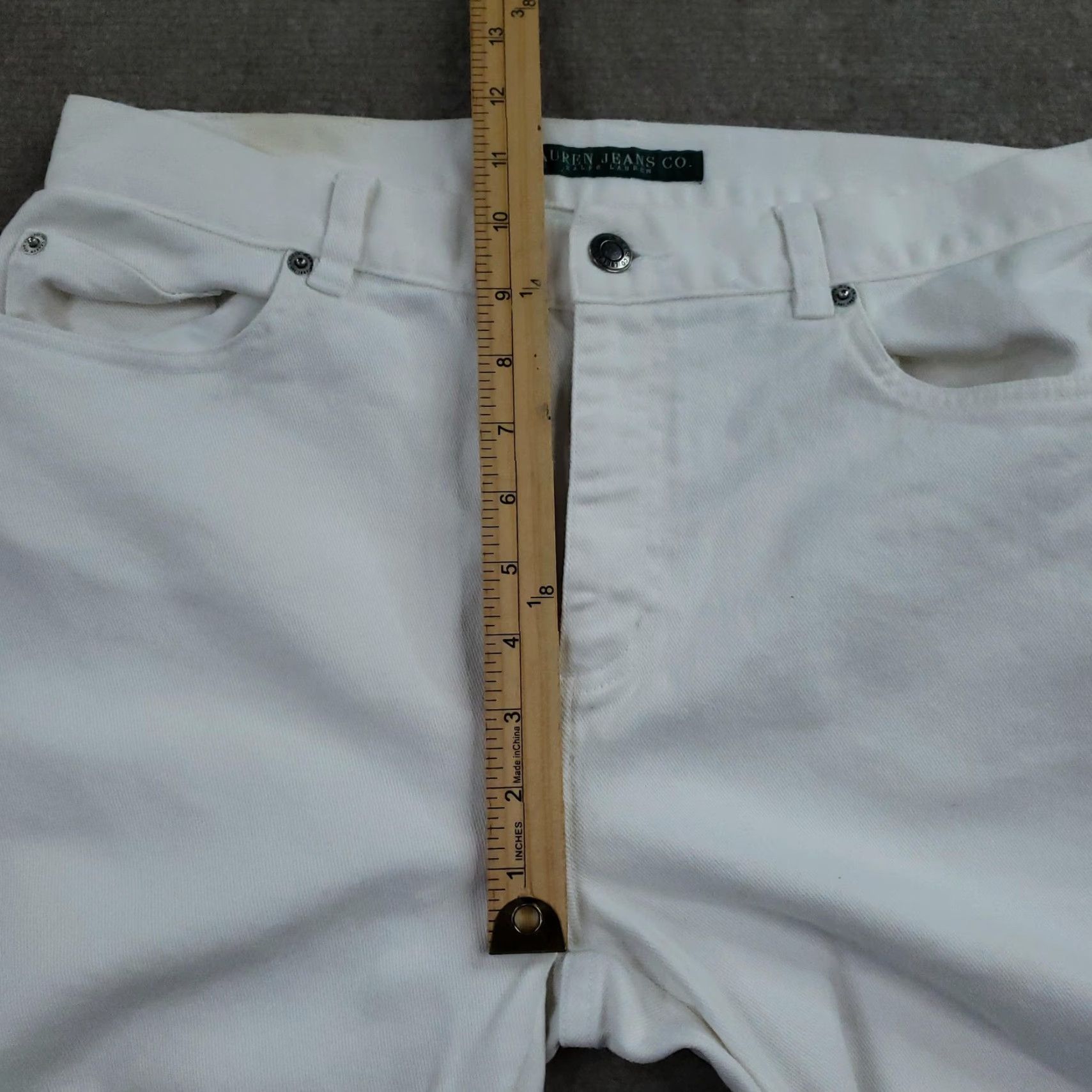 Ralph Lauren Ralph Lauren Jeans Co. Jeans Women 10 White High Rise Beaded Bootcut Shirt? Size 32" / US 10 / IT 46 - 7 Thumbnail