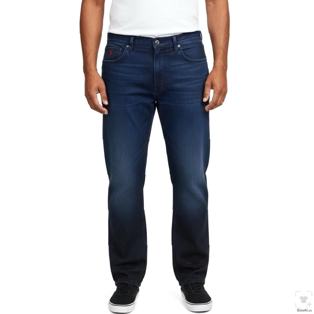 Polo Ralph Lauren Polo Ralph Lauren Jeans Mens 40x25 Dark Wash Straight Denim Zip Fly 5-Pocket Logo Embroidered Leather Patch Size US L / EU 52-54 / 3 - 4 Thumbnail
