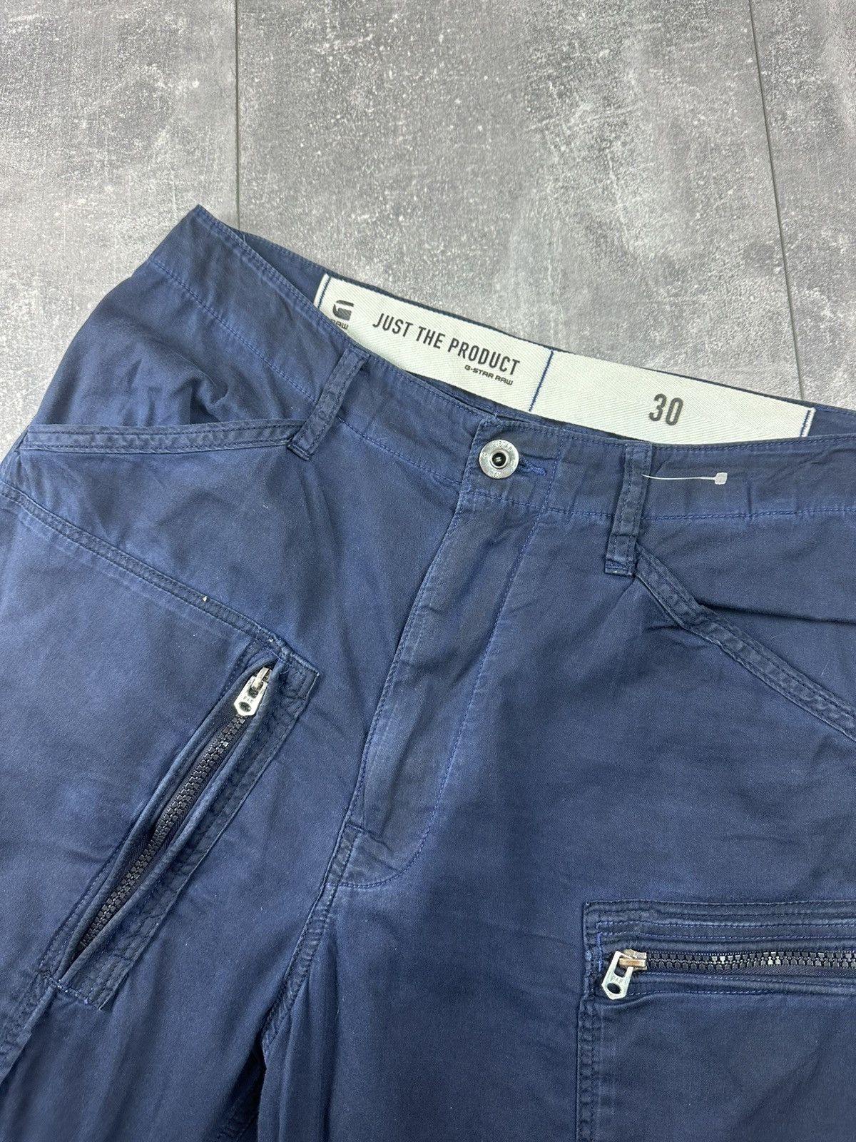 G-Star G Star Raw Japanese Navy Blue Faded Cargo Short Size US 30 / EU 46 - 11 Thumbnail