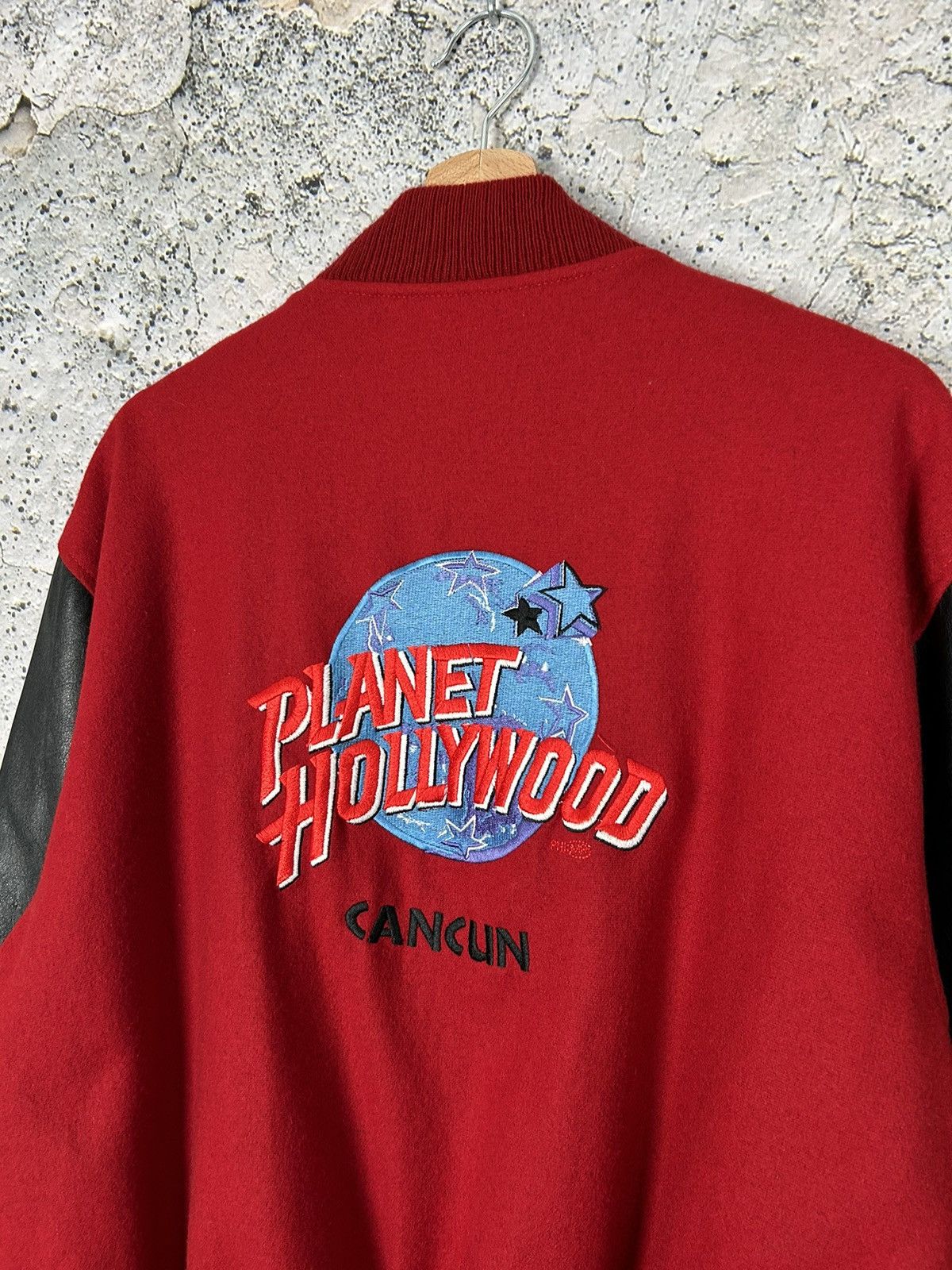 Planet Hollywood Vintage Planet Hollywood Varsity Bomber Jacket Wool Leather Size US M / EU 48-50 / 2 - 5 Thumbnail