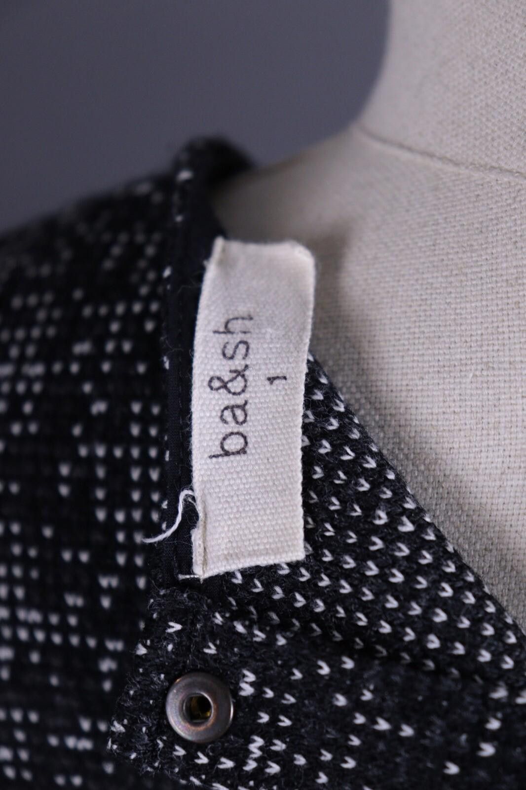 Wilkes Bashford BA&SH Ref Palmer Black Knit Tweed Top Shirt Size 1 / S Size S / US 4 / IT 40 - 11 Thumbnail