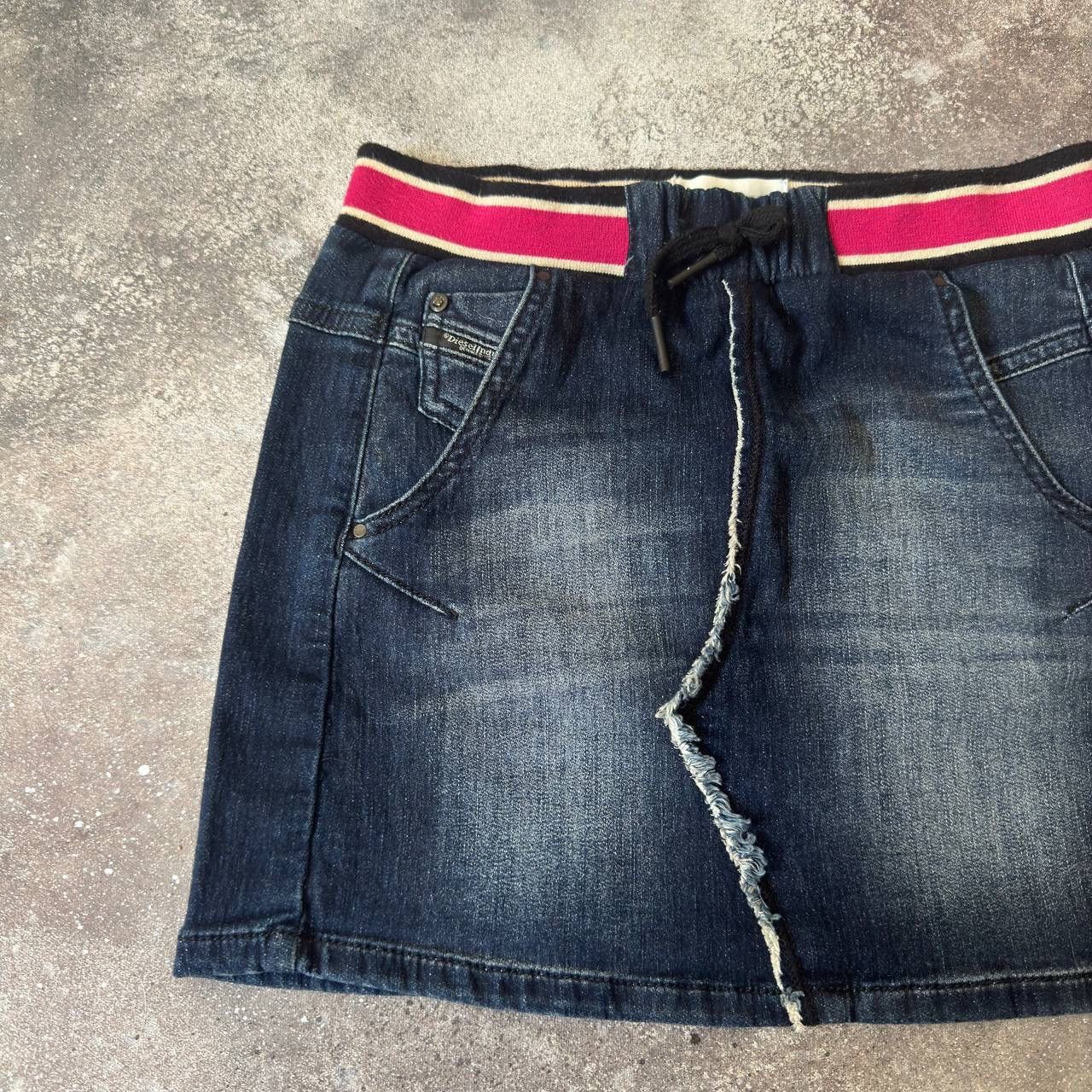 Diesel × Vintage Diesel Vintage Distressed Washed Denim Mini Skirt Size 24" / US 00 / IT 34 - 2 Thumbnail