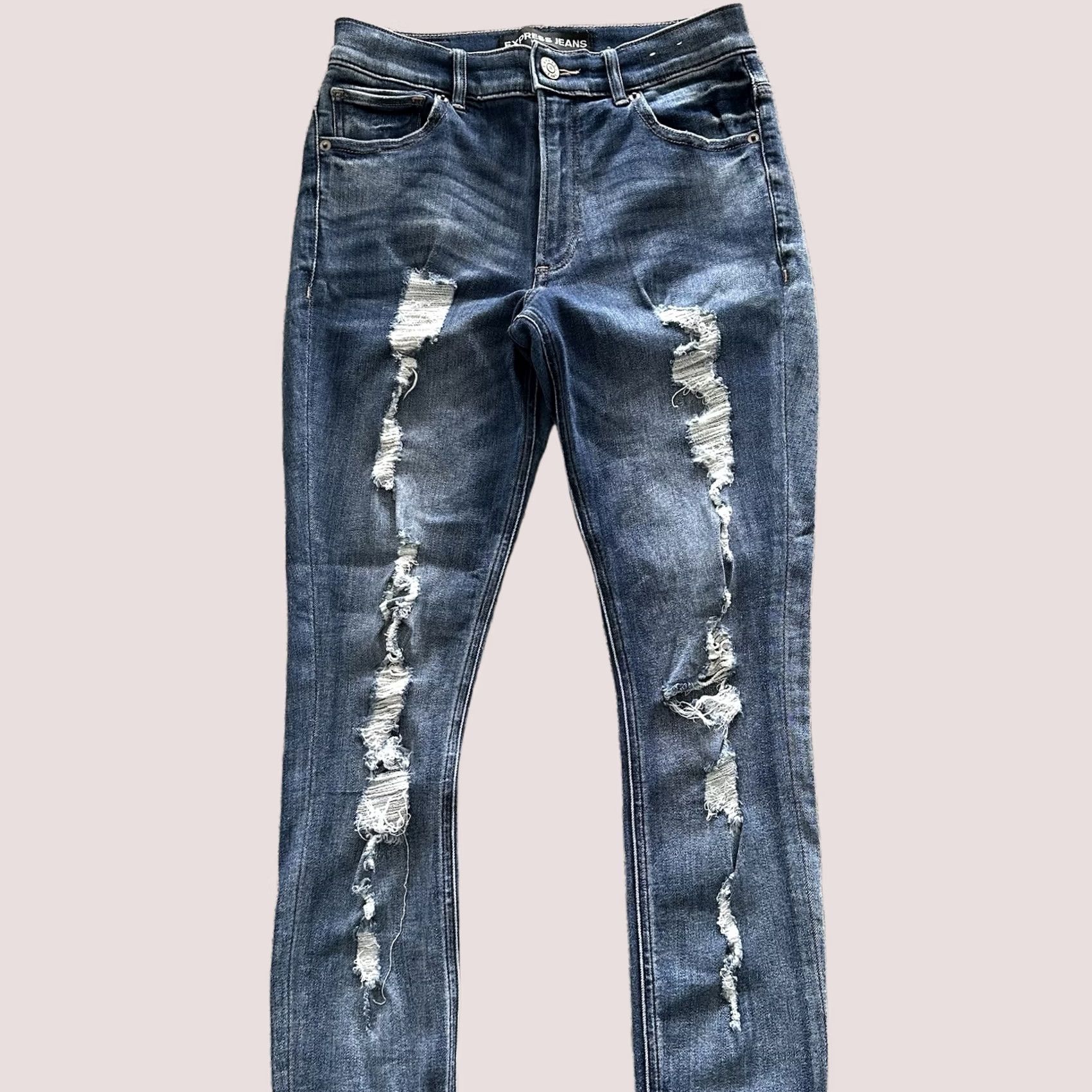 Express Express Jeans Womens 4 High Rise Jegging Distressed Stretch Denim Shirt? Size 28" / US 6 / IT 42 - 1 Thumbnail