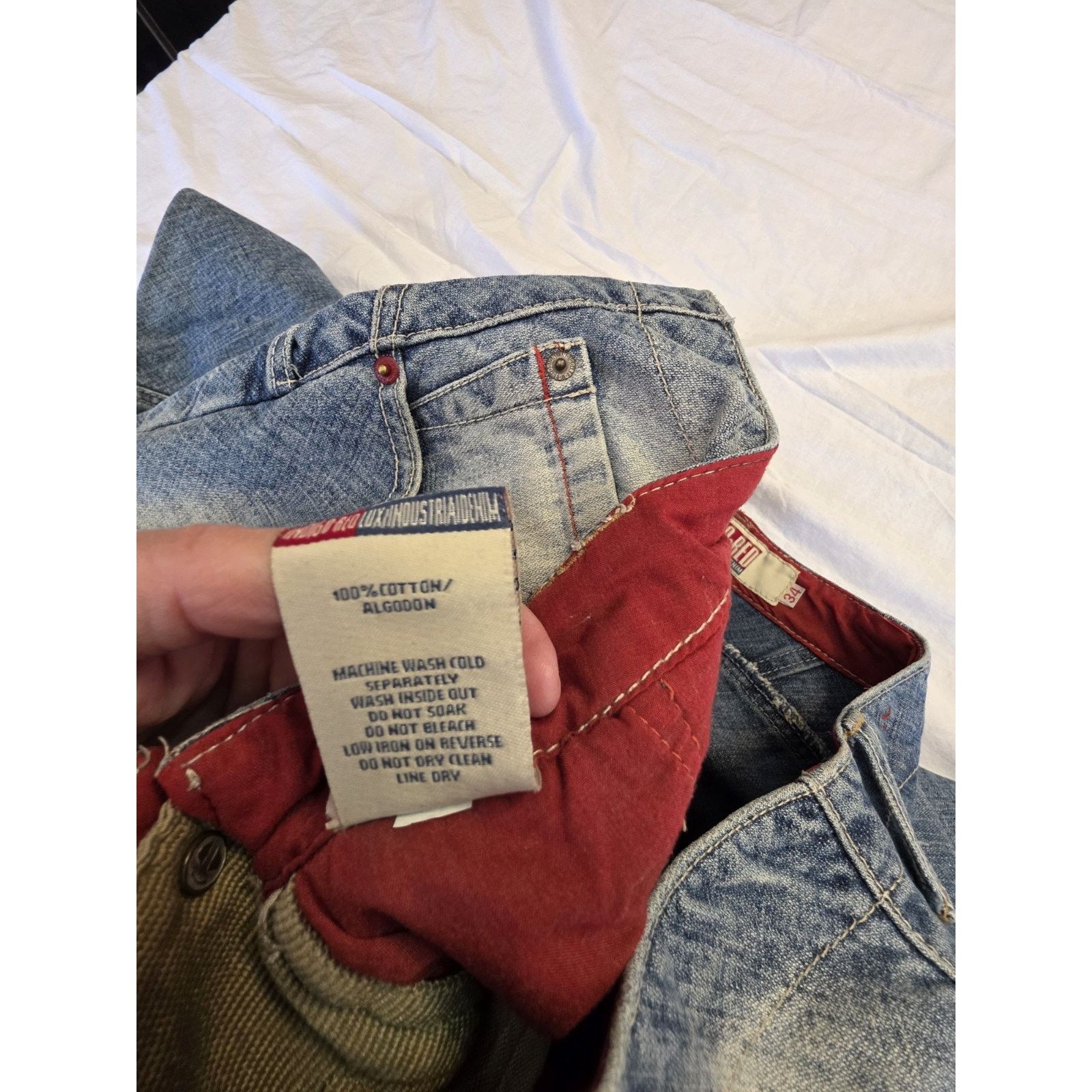 Other Indigo Red Men's Size 34 X 30 Lux Industrial Denim Vintage Size US 34 / EU 50 - 6 Thumbnail
