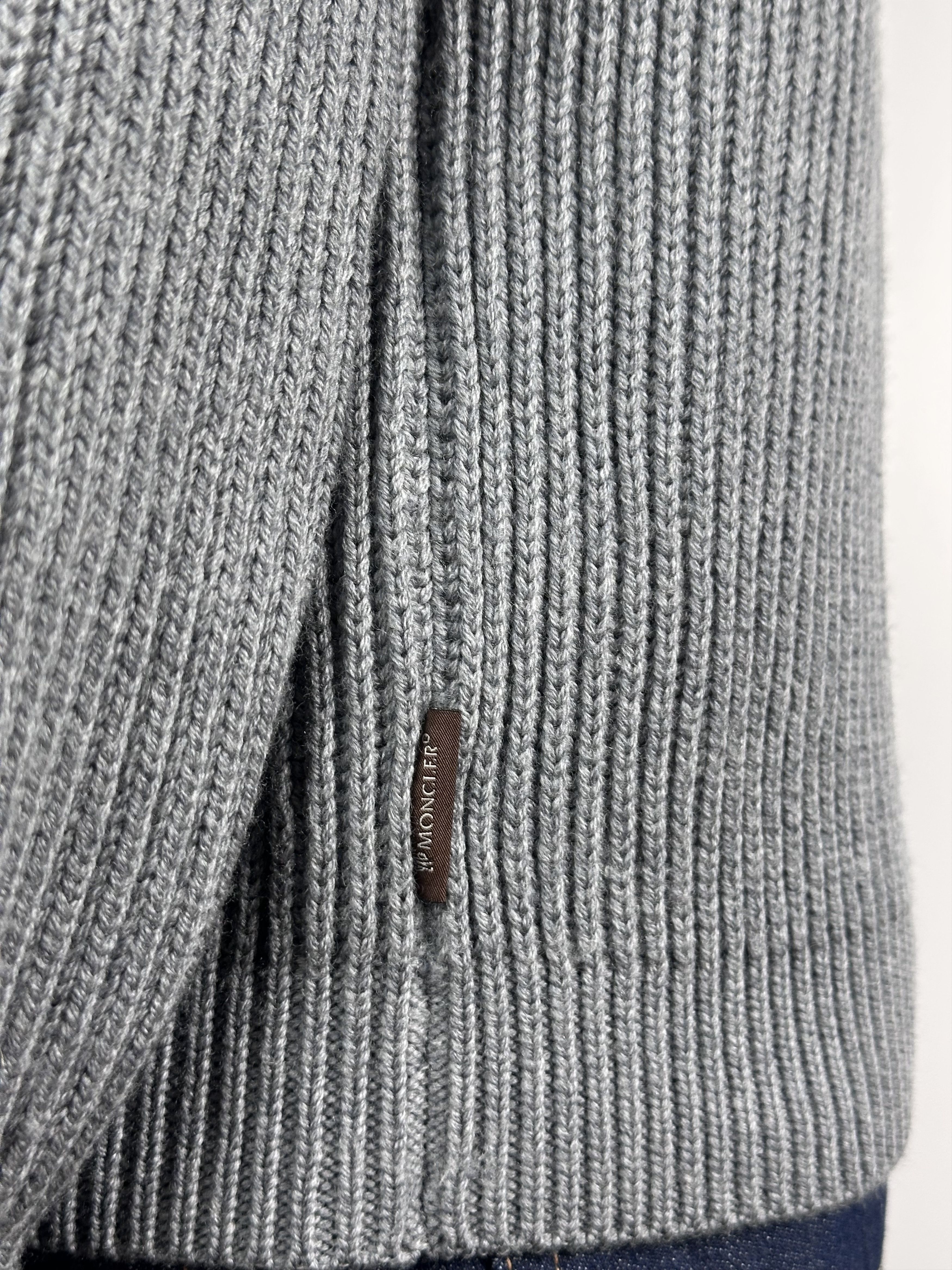 Grailed × Moncler × Vintage Moncler Vintage Wool Knit Sweater Gray High Neck 1\4 Zip M Size US M / EU 48-50 / 2 - 7 Thumbnail