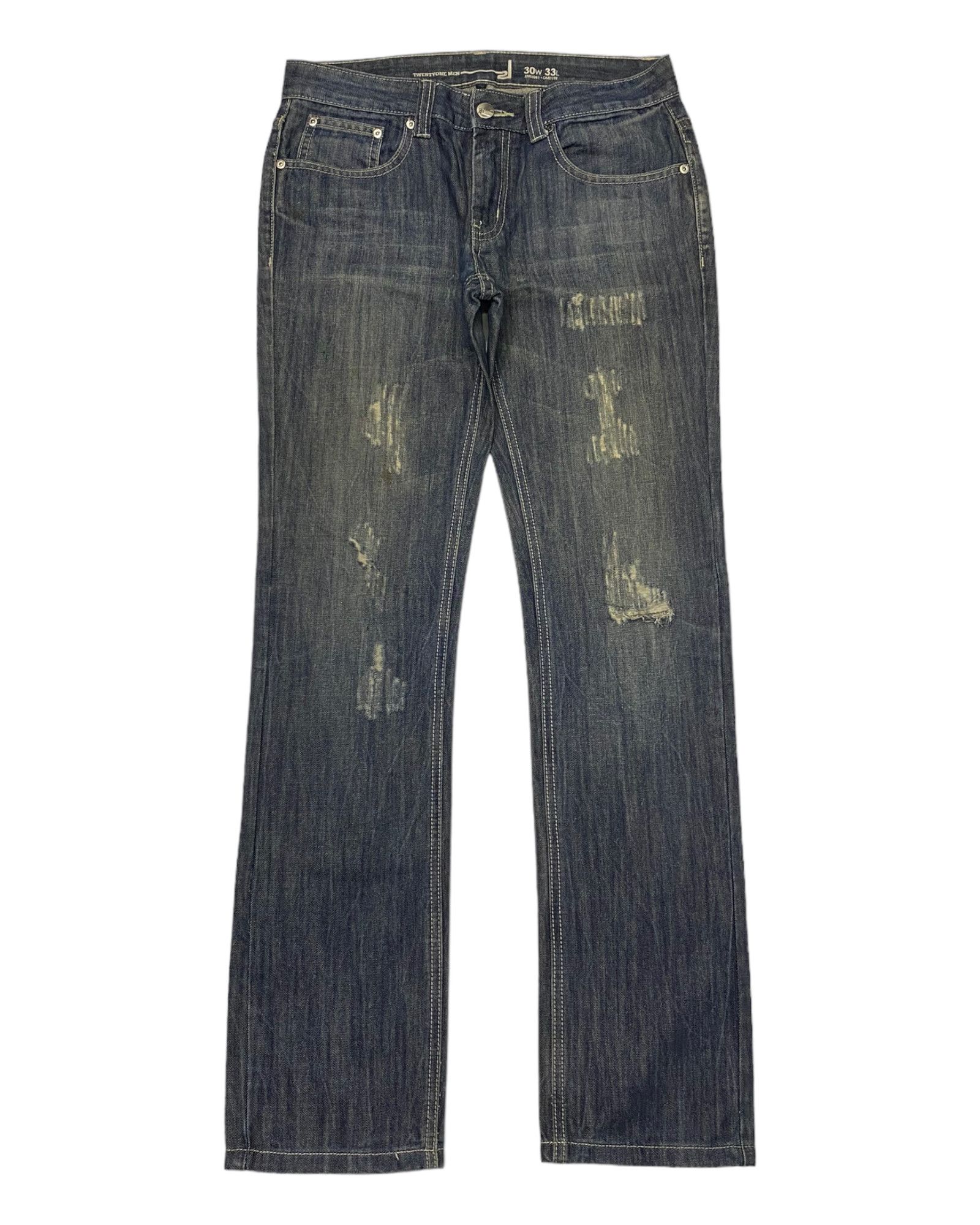 image of Archival Clothing x If Six Was Nine Twenty One Men Distressed Denim Jeans in Blue (Size 31)