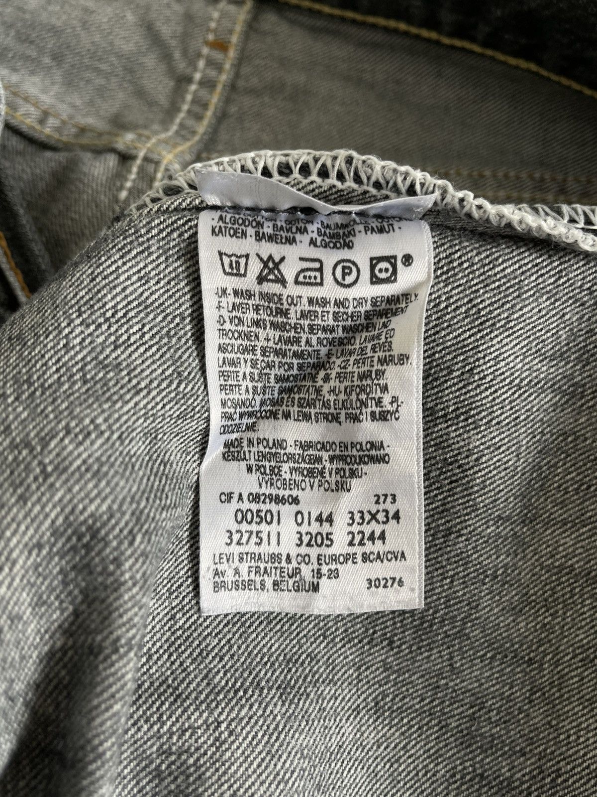 Levi's Vintage 00s Levi's 501 Gray Washed Denim Straight Jeans Size US 33 - 7 Thumbnail