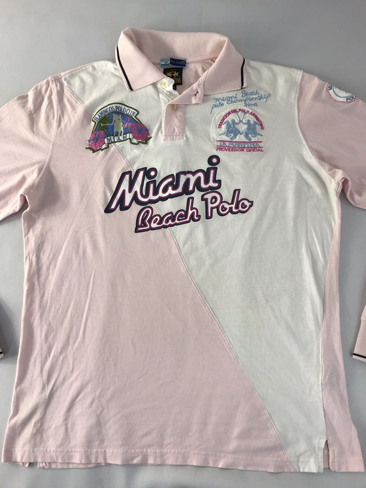 La Martina La Martina Flamingos Polo Club Miami Beach #1 Polo Tee Size US L / EU 52-54 / 3 - 3 Thumbnail