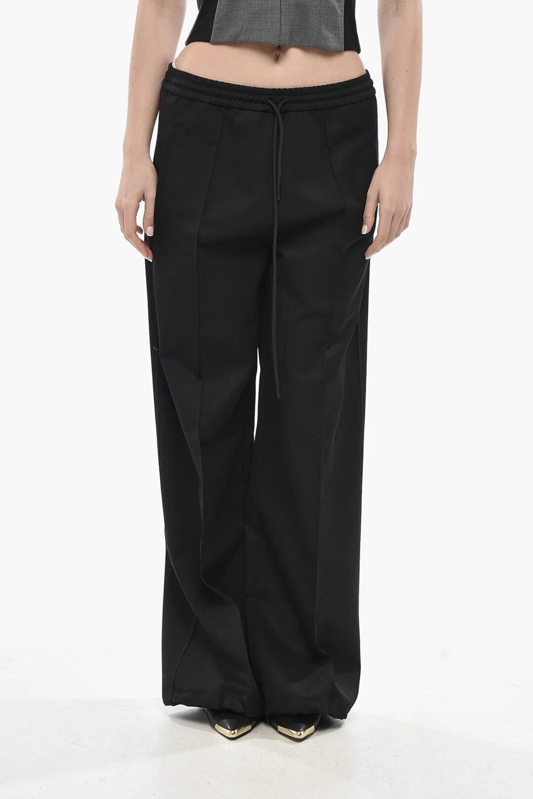 Marni og1mm0326 Virgin Wool Trousers in Black Size 26" / US 2 / IT 38 - 1 Thumbnail