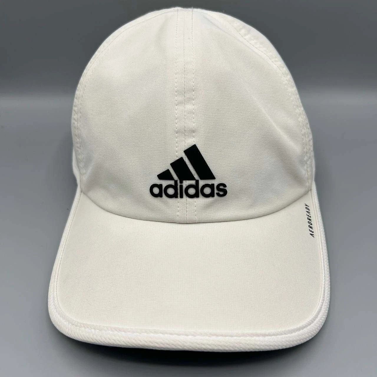 Adidas Adidas 3 Stripes Aeroready Hat Men White Gray Strap Back Cap Size ONE SIZE - 1 Thumbnail