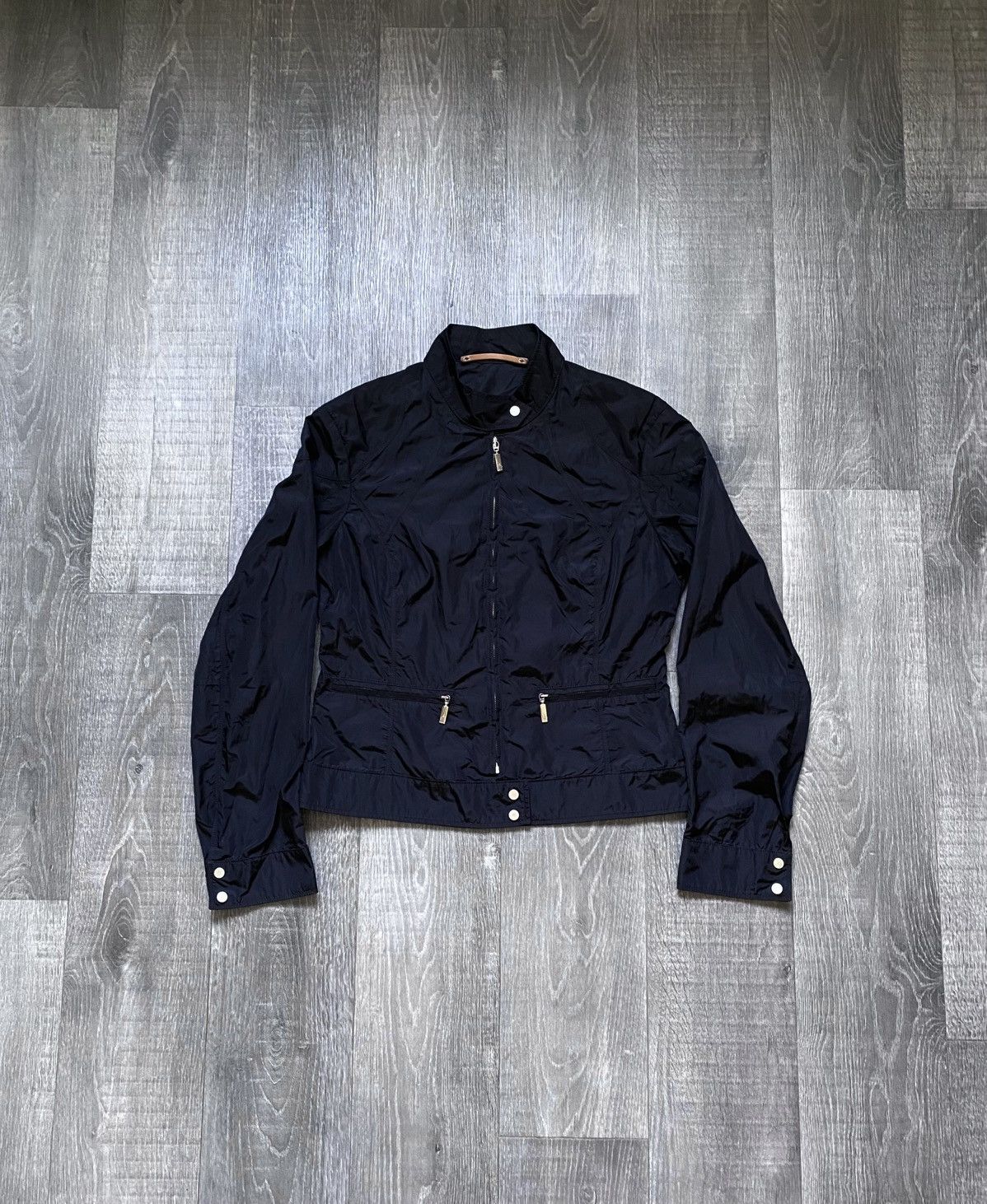 Moncler Womens Moncler Black Nylon Shimmer Lightweight Jacket Blazer Size XS / US 0-2 / IT 36-38 - 4 Thumbnail