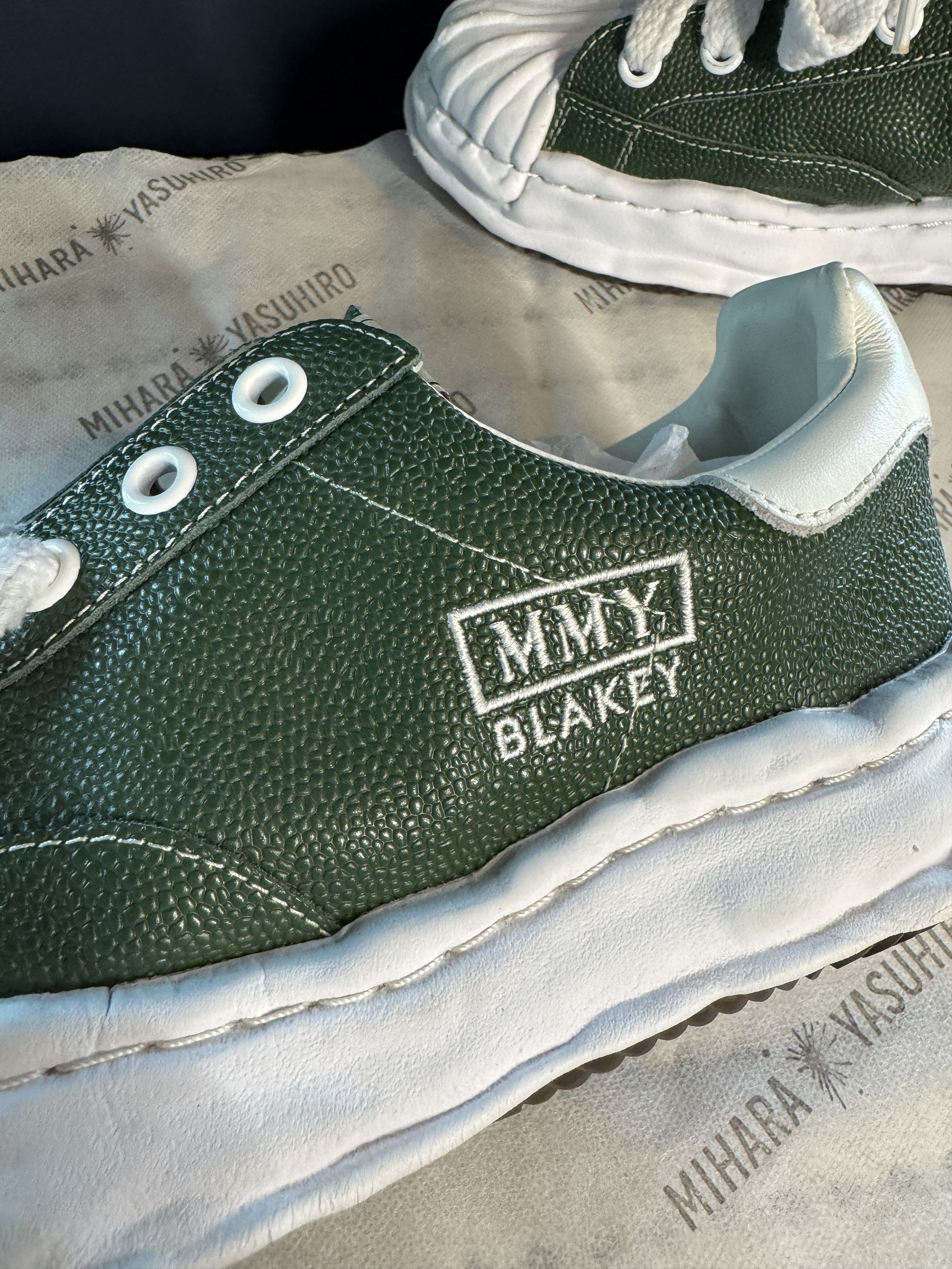 Maison MIHARA YASUHIRO MAISON MIHARA YASUHIRO MMY BLAKEY PEBBLE LEATHER GREEN SZ 43 Size US 10 / EU 43 - 5 Thumbnail