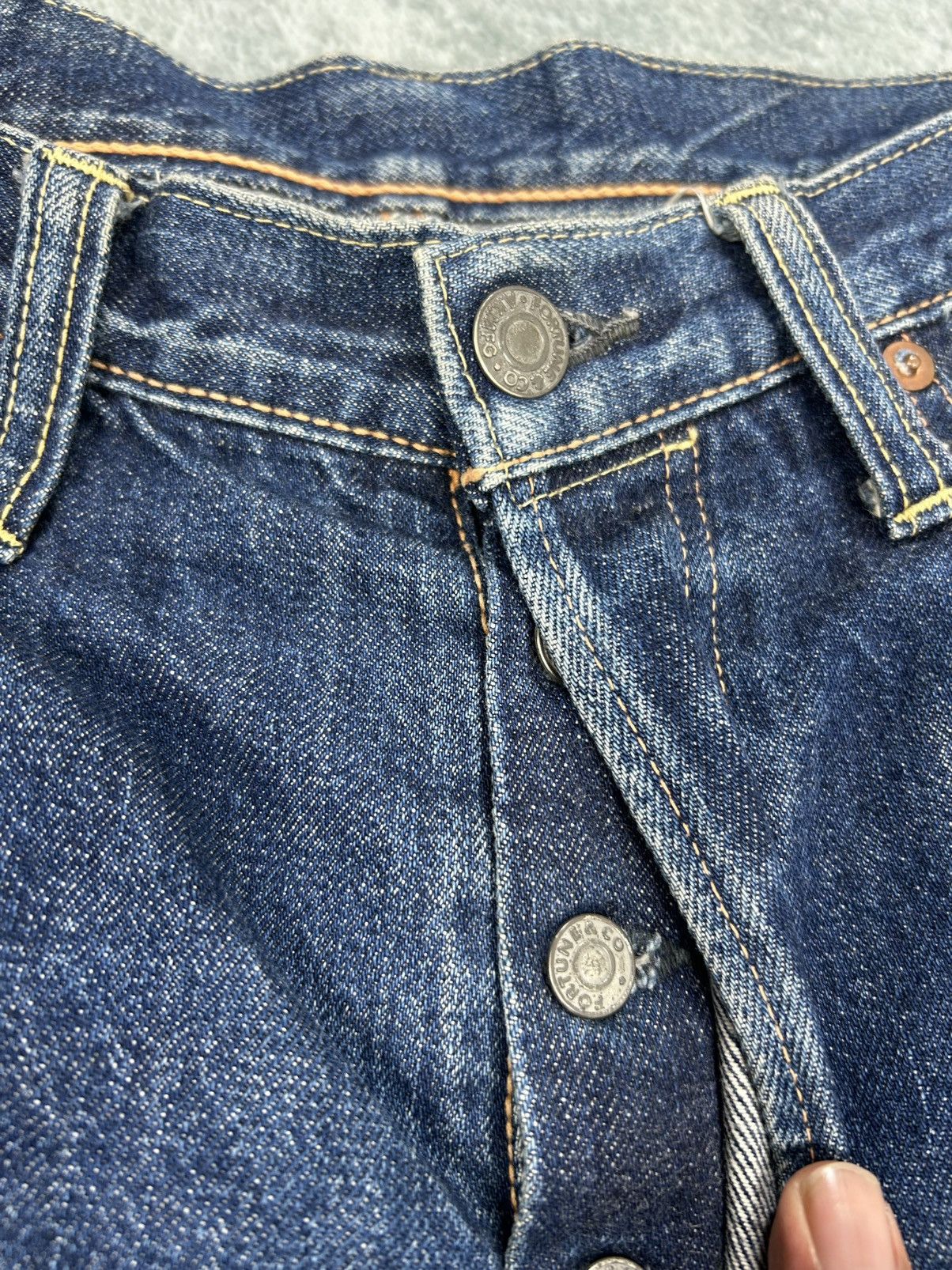 Sugar Cane Vintage Fortune & Co 80’s Hidden Rivet Washed Denim Size US 30 / EU 46 - 6 Thumbnail