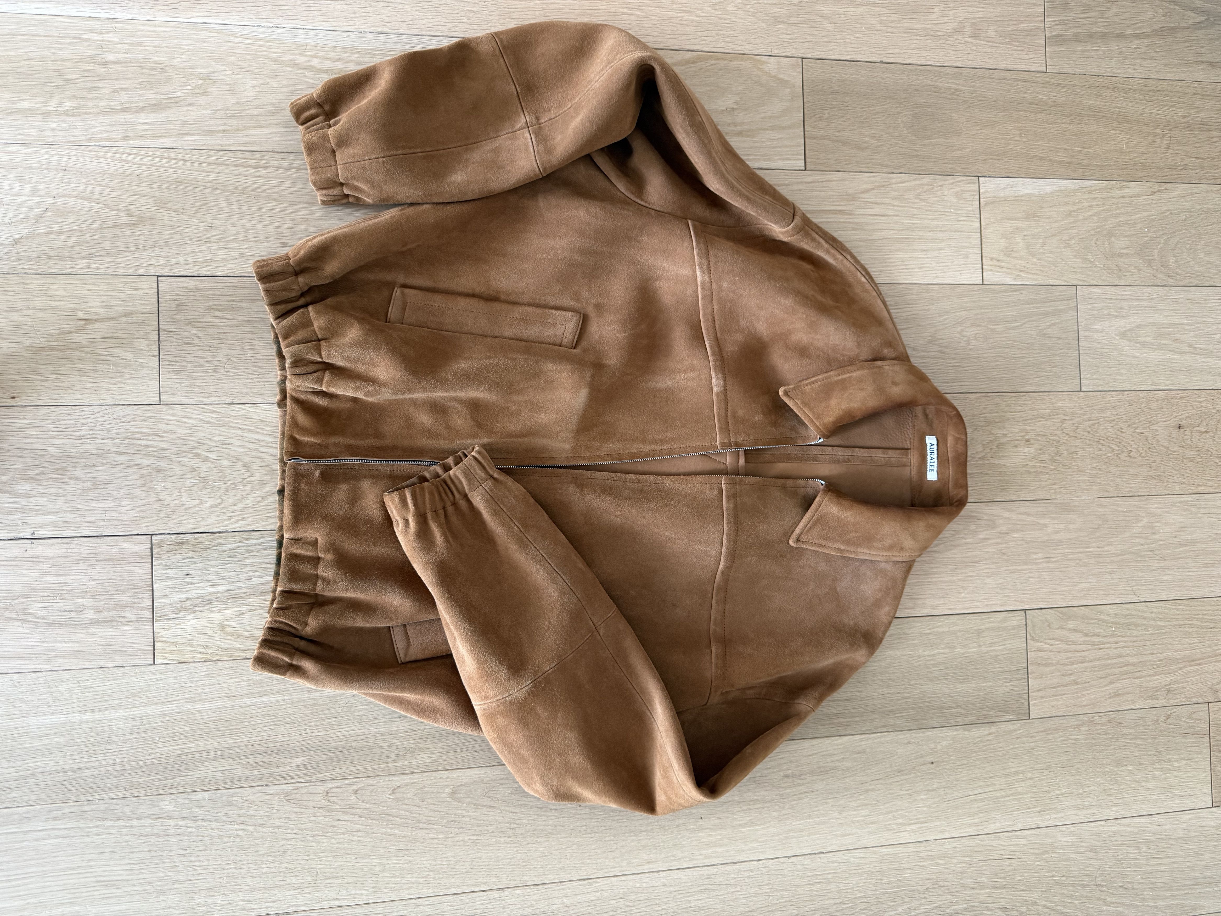 Auralee Auralee Lamb Suede Zip Blouson - Camel Size US XL / EU 56 / 4 - 1 Thumbnail