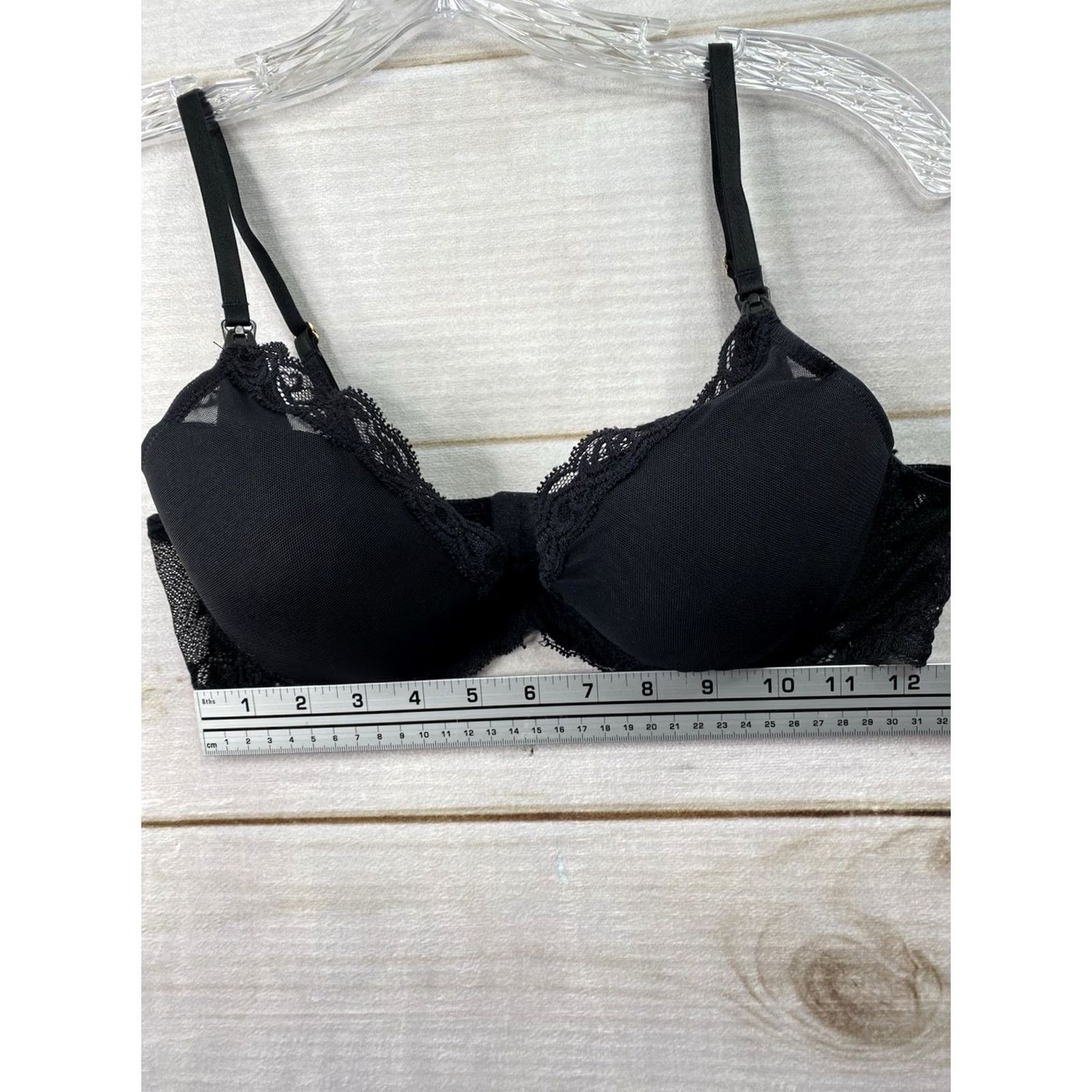 Vintage Natori Nursing Bra 36C Black Lace Underwire Adjustable Padded Shirt Women Maternity Size ONE SIZE - 6 Thumbnail