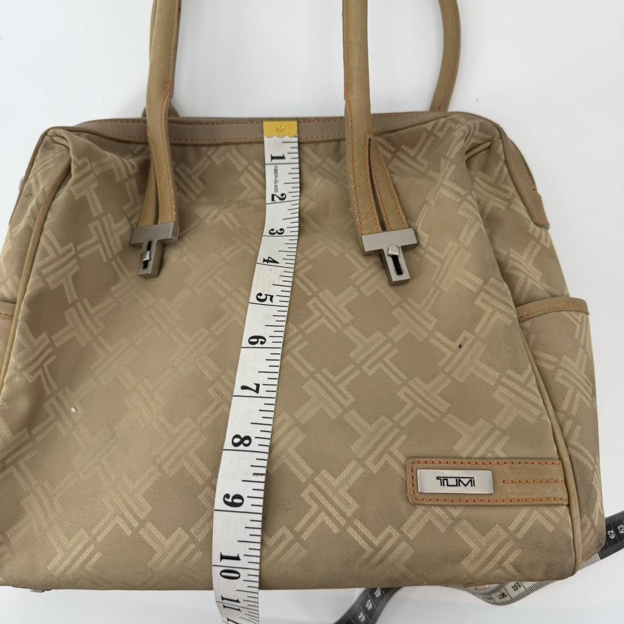 Tumi Tumi Beige Monogram Satchel Bag Size ONE SIZE - 8 Thumbnail