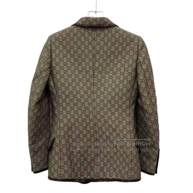 Gucci Gucci Dark brown logo jacquard full-print cotton lapel sin Size XS / US 0-2 / IT 36-38 - 2 Thumbnail