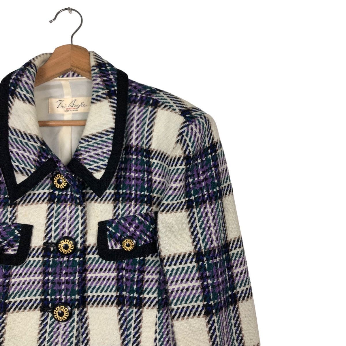 Japanese Brand Vintage Cropped Jacket Tri Angle Issey Miyake Tartan Design Size US M / EU 48-50 / 2 - 6 Thumbnail