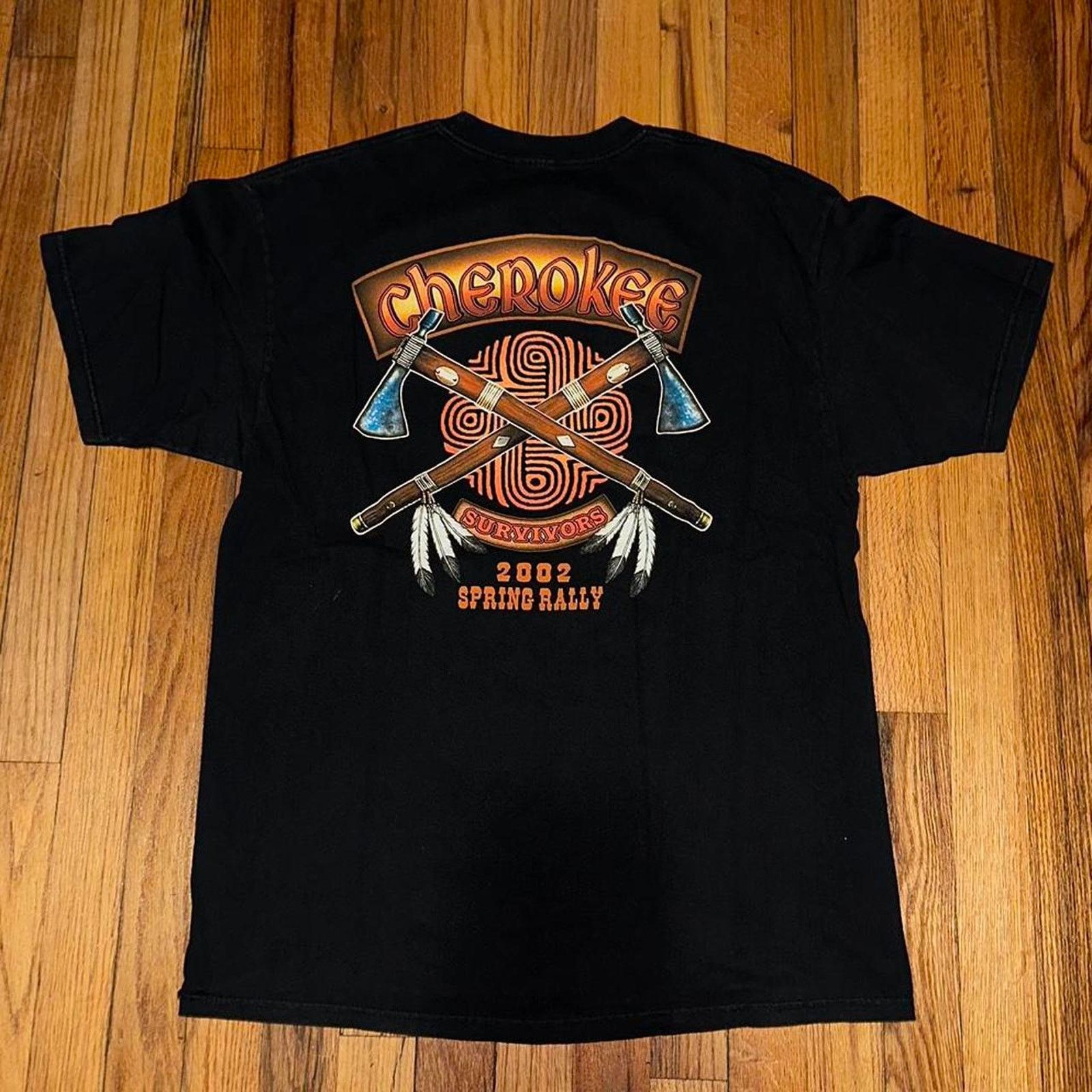 Cherokee × Harley Davidson × Vintage Vintage Cherokee Survivors Motorcycle Harley Davidson Tee L Size US L / EU 52-54 / 3 - 2 Thumbnail