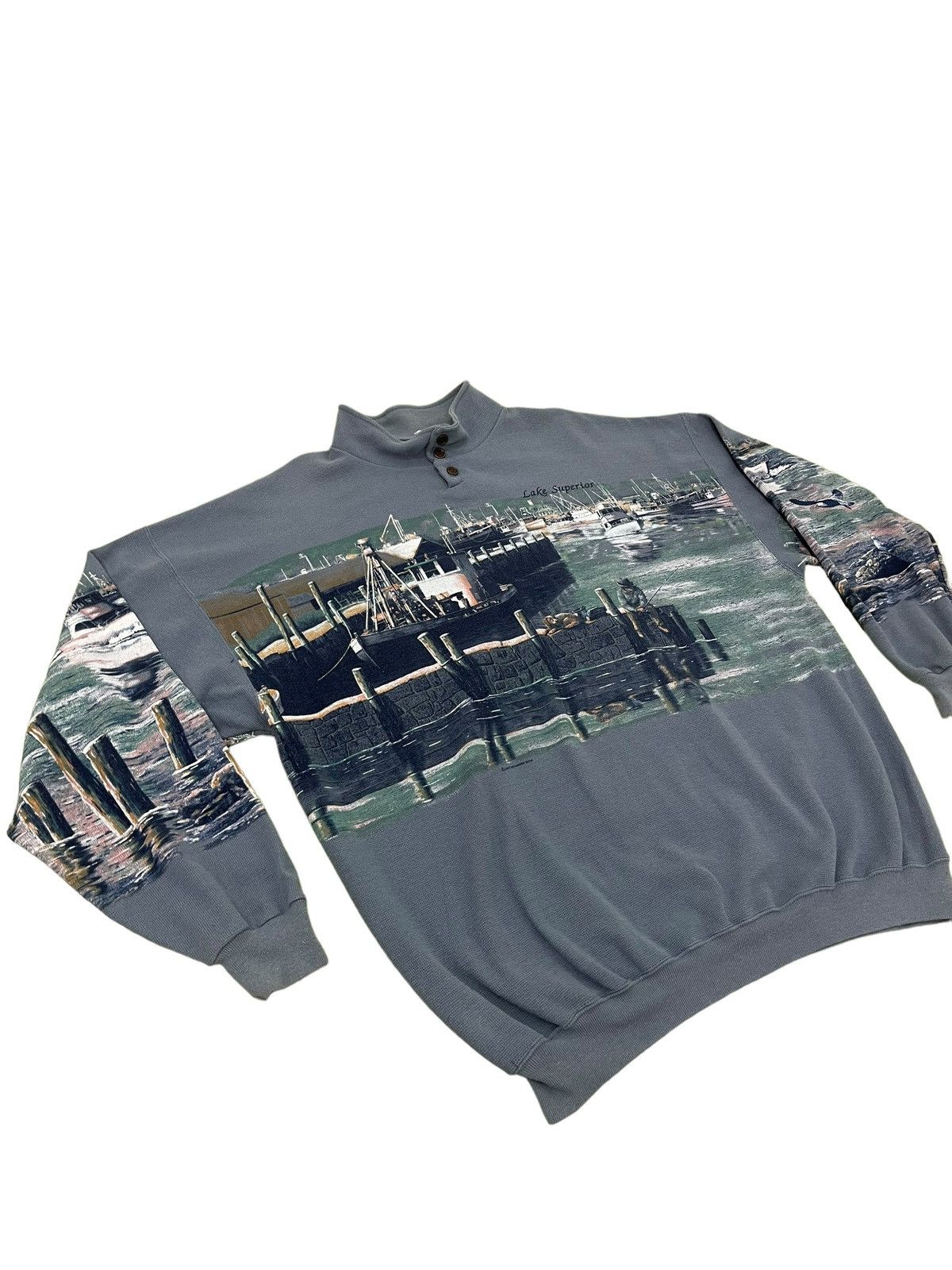Vintage Vtg Art Unlimited Sportswear Sweatshirt Lake Printed 5🟩7 Size US XXL / EU 58 / 5 - 2 Thumbnail