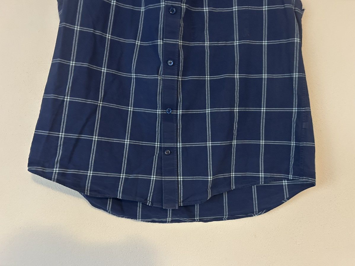 Balenciaga Sleeveless Blue Plaid Shirt with Raw Edges Size US M / EU 48-50 / 2 - 3 Thumbnail