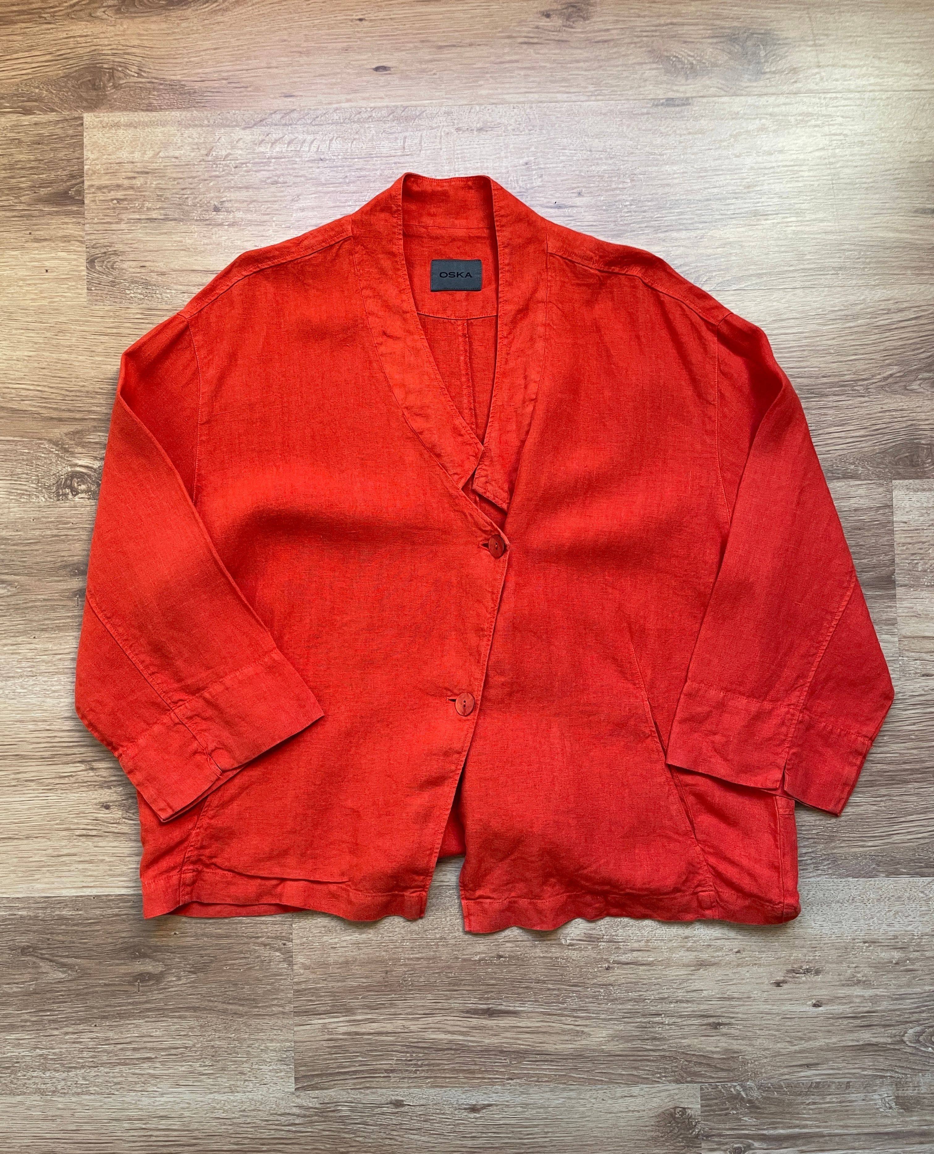 OSKA OSKA Womens Linen Relaxed Fit Jacket Size L Size L / US 10 / IT 46 - 2 Thumbnail