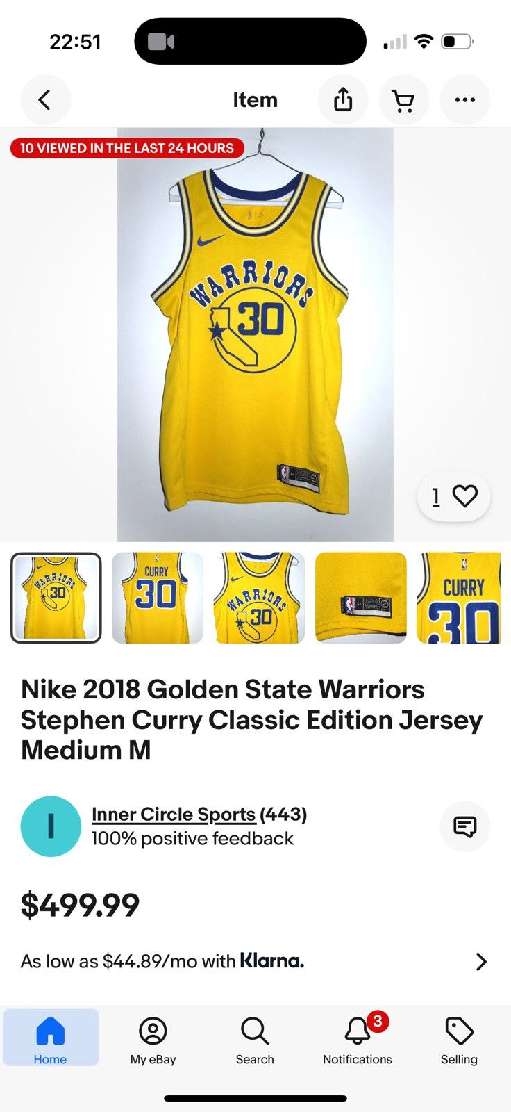 Nike Retro Golden State Warriors Jersey Size US S / EU 44-46 / 1 - 8 Thumbnail