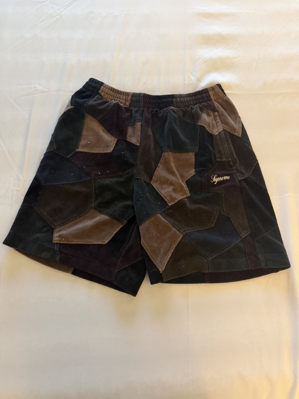 Supreme Patchwork Velour Shorts