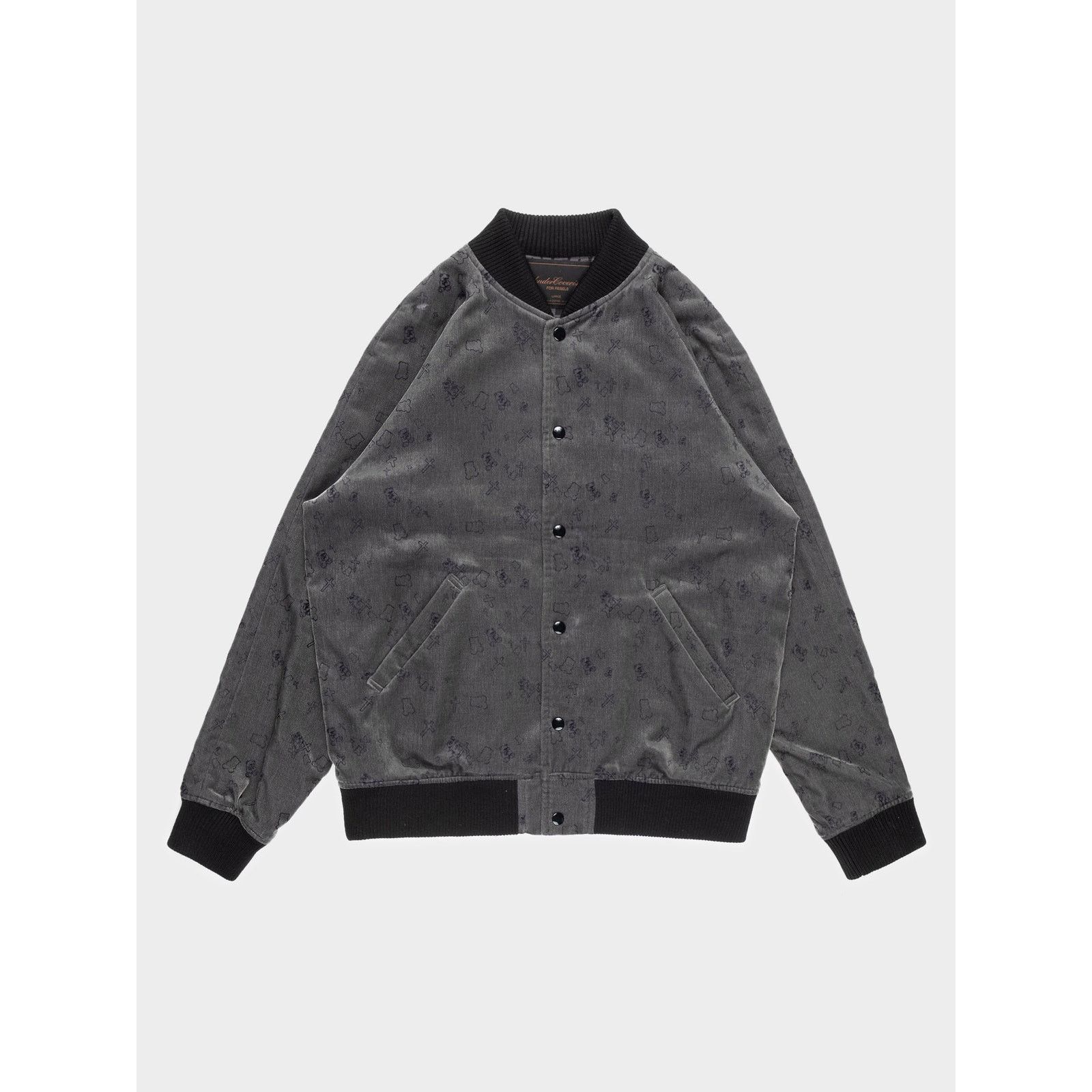 Pre-owned Undercover Aw02 'witch's Cell Division' Teddy Bear Velour Bomber Jacket