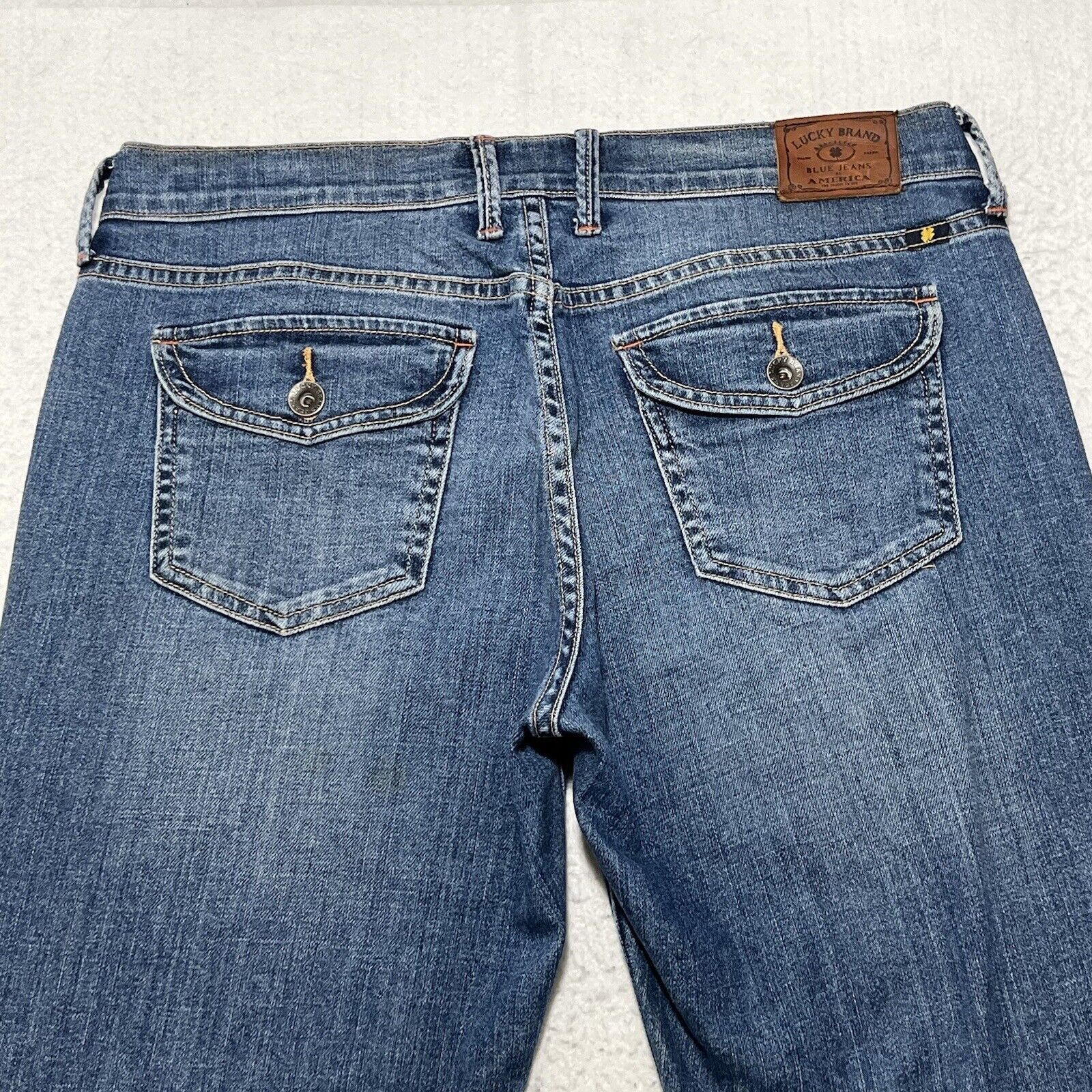Lucky Brand Lucky Brand 8/29 Straight Leg Distressed Blue Jeans Size 30" / US 8 / IT 44 - 7 Thumbnail