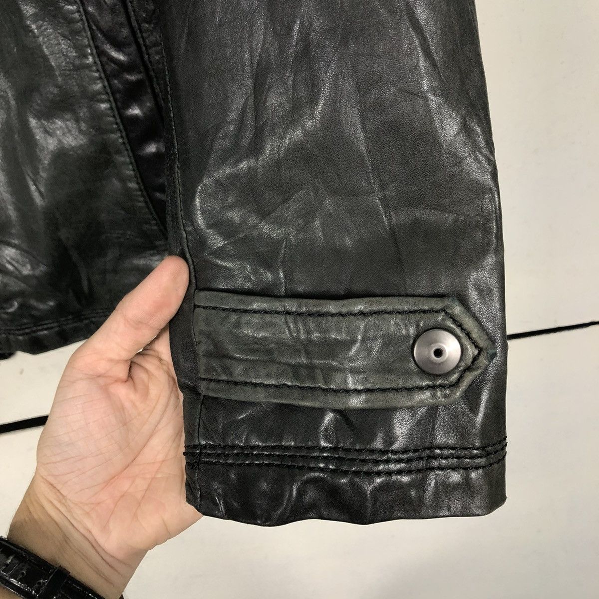 Issey Miyake 🔥VINTAGE BIKER LEATHER JACKET ON BOARD ISSEY MIYAKE Size US L / EU 52-54 / 3 - 17 Thumbnail